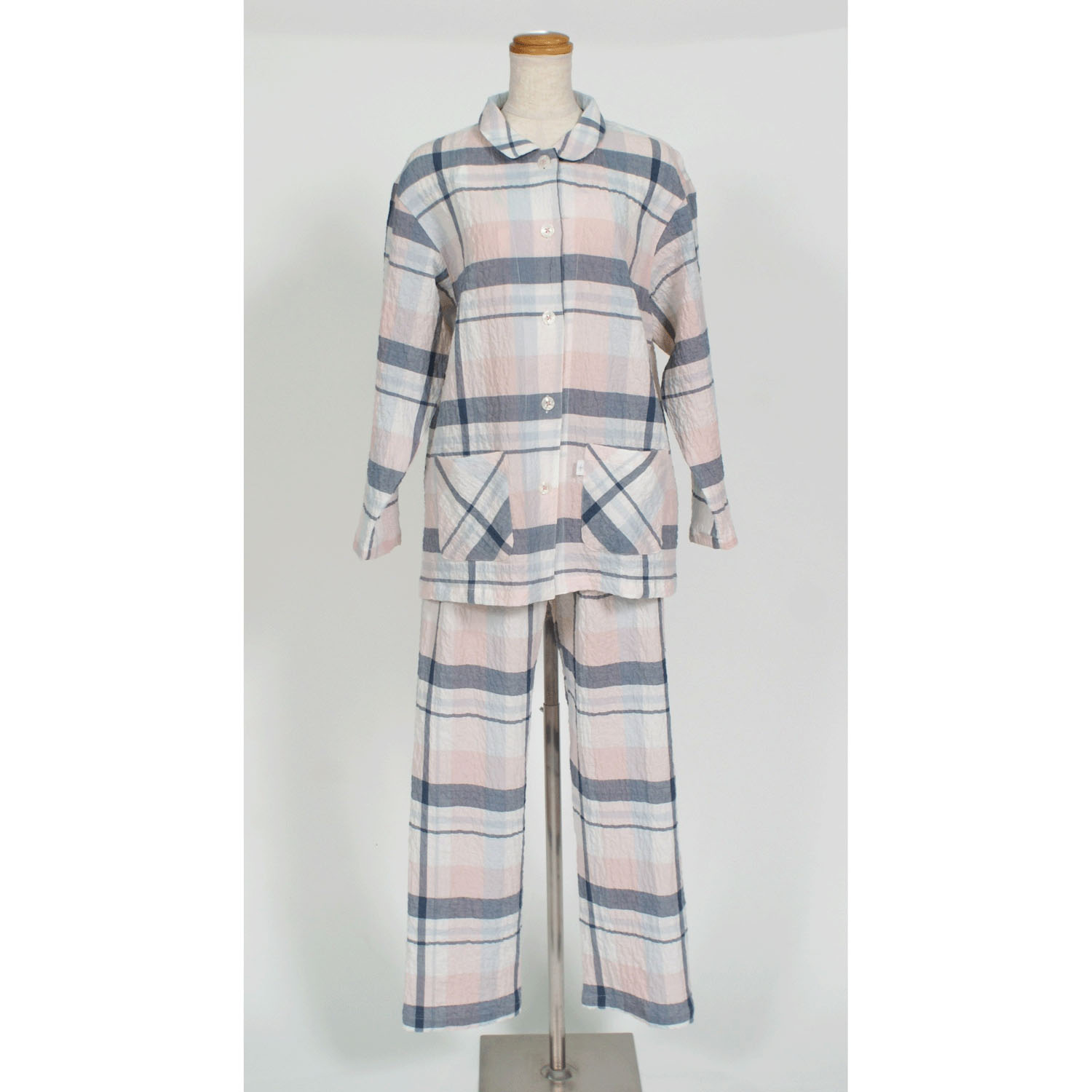 ナクリュール  楽眠 先染ローンシャーリング チェック 婦人シャツパジャマ - 画像2