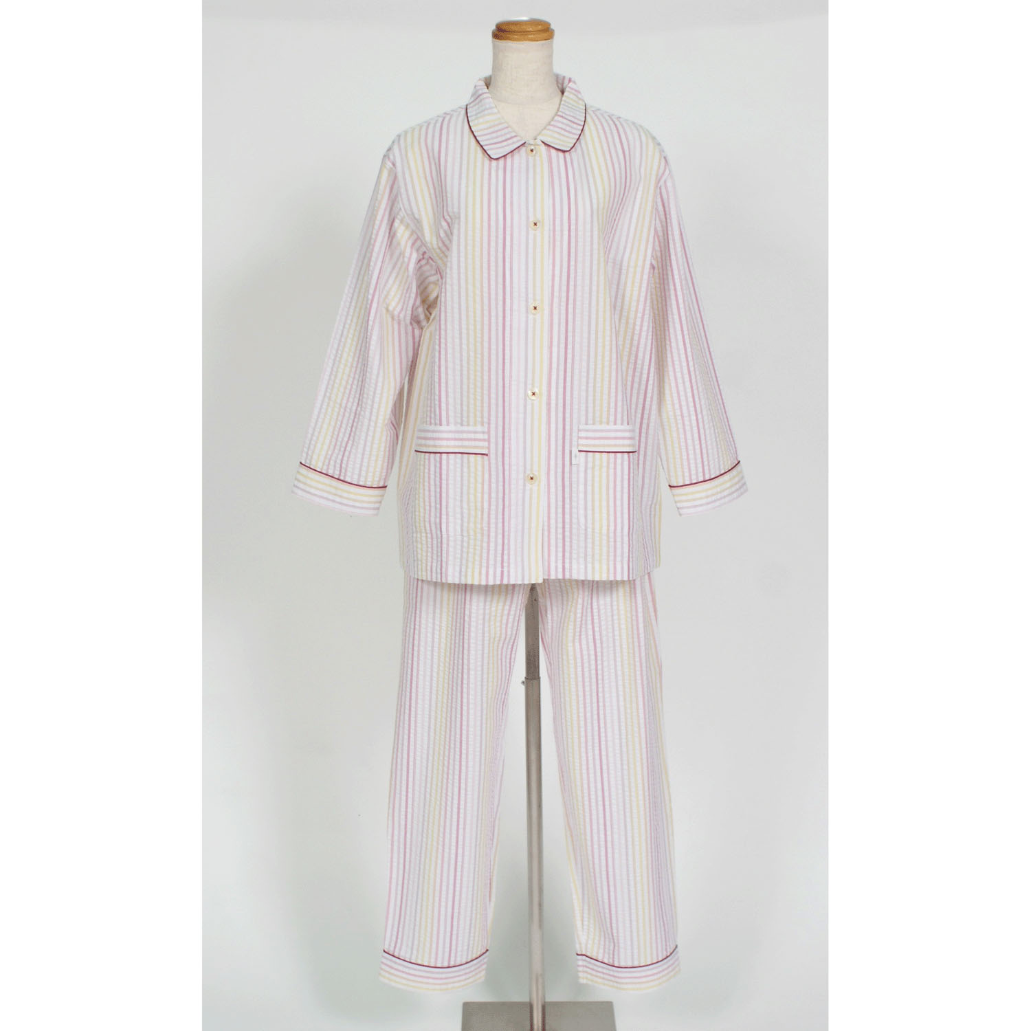 ナクリュール  先染サッカーストライプ 婦人シャツパジャマ - 画像2