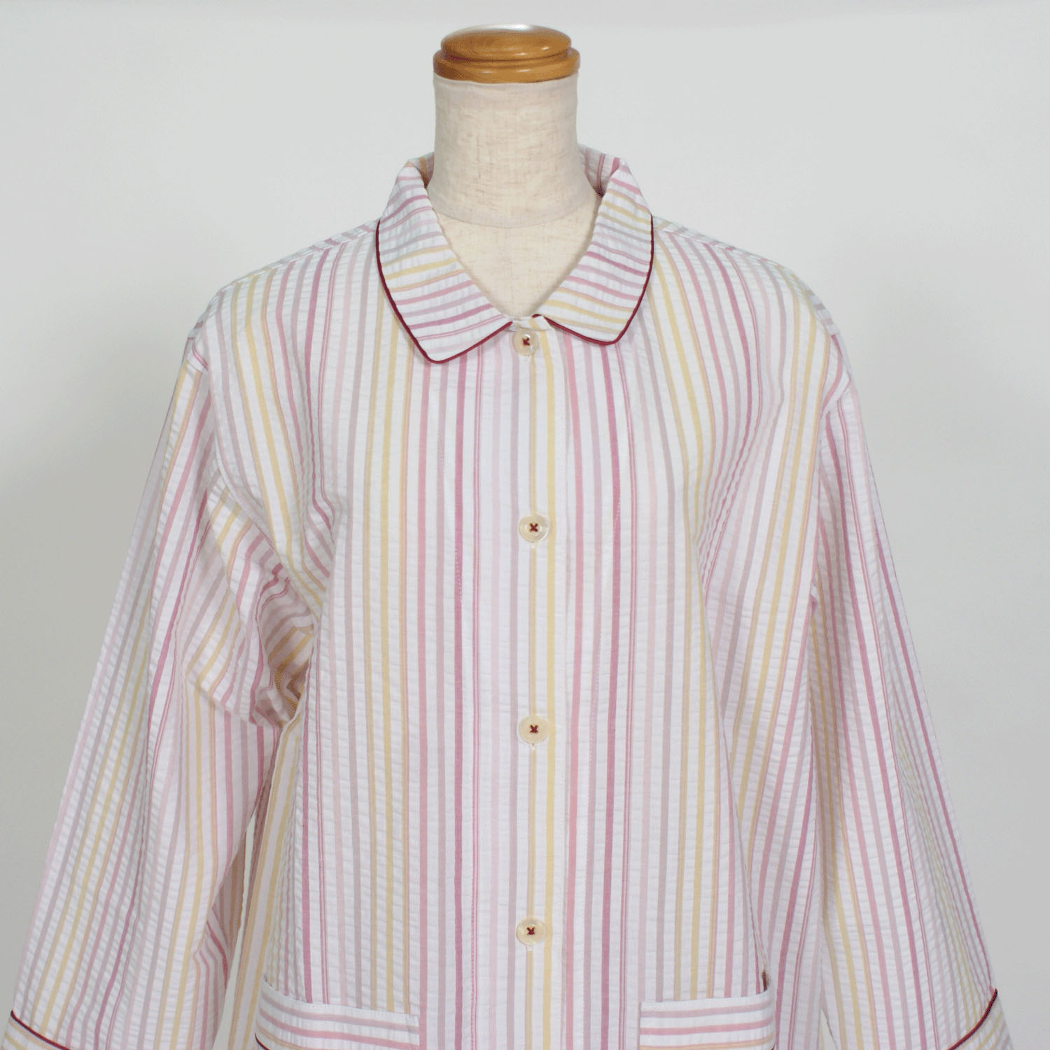 ナクリュール  先染サッカーストライプ 婦人シャツパジャマ - 画像3