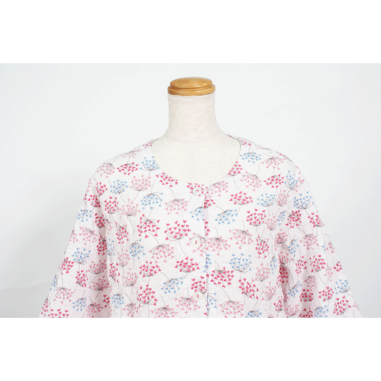 ナクリュール 眠活ラボ ローンシャーリングハートフラワー 婦人7分袖9分丈パンツパジャマ - 画像2