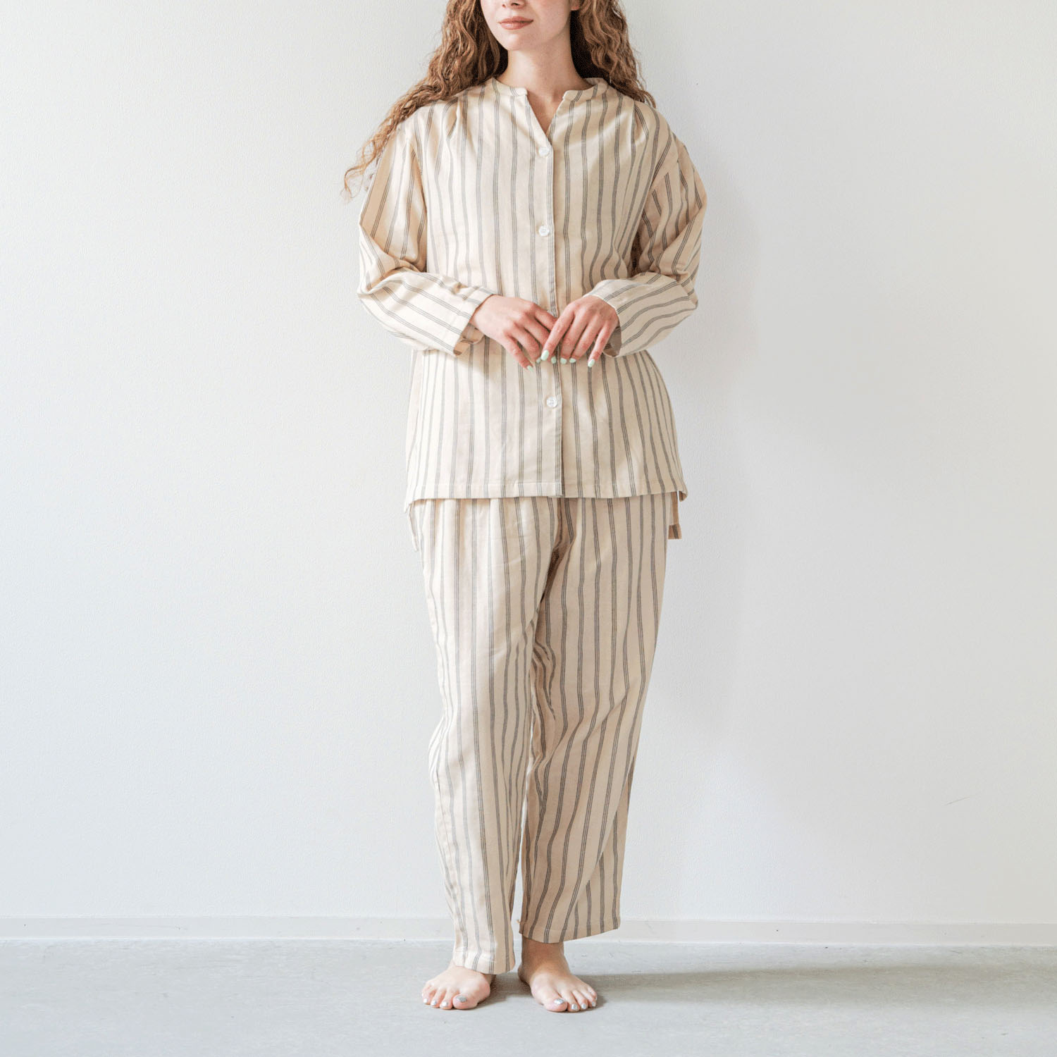 着る保湿クリーム 前開きスキッパーデザインパジャマ - 画像3