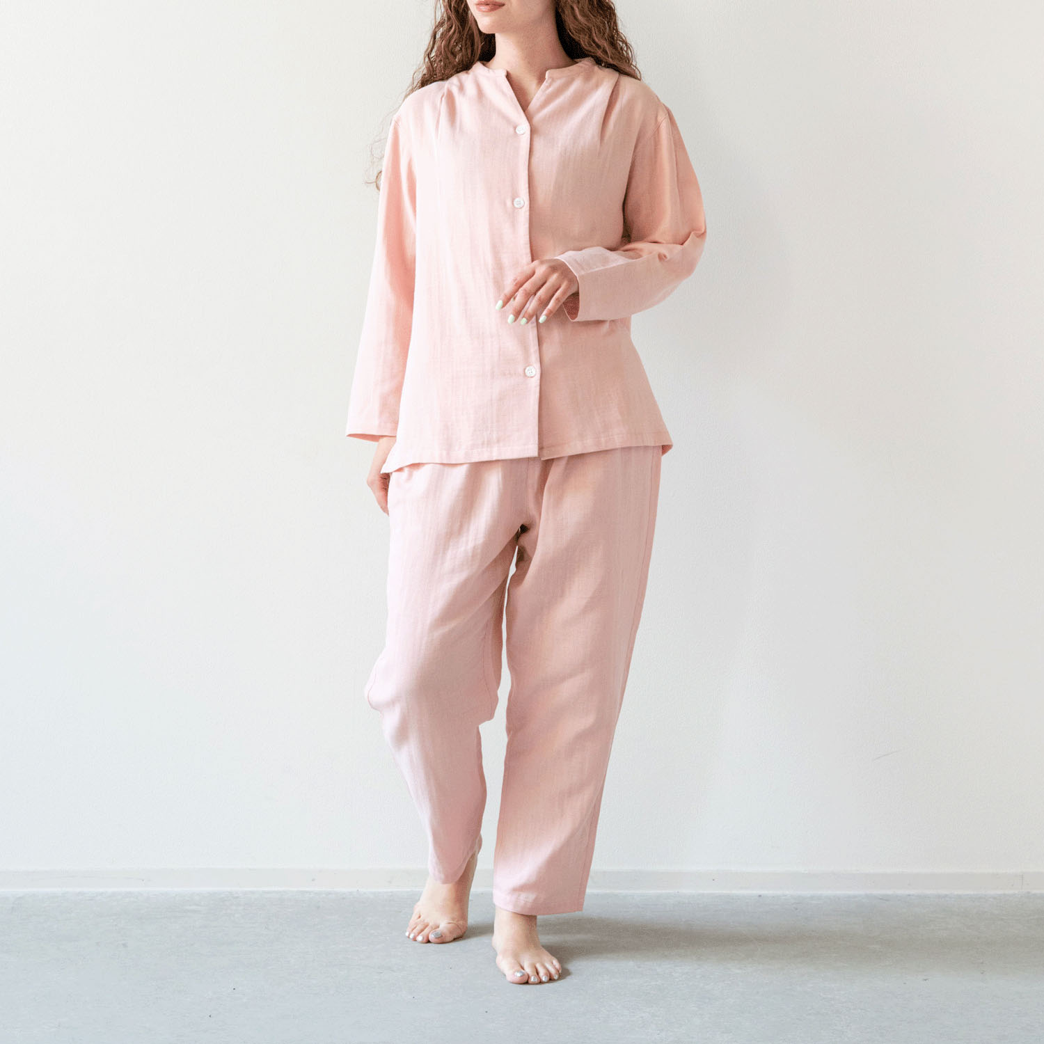 着る保湿クリーム 前開きスキッパーデザインパジャマ - 画像6