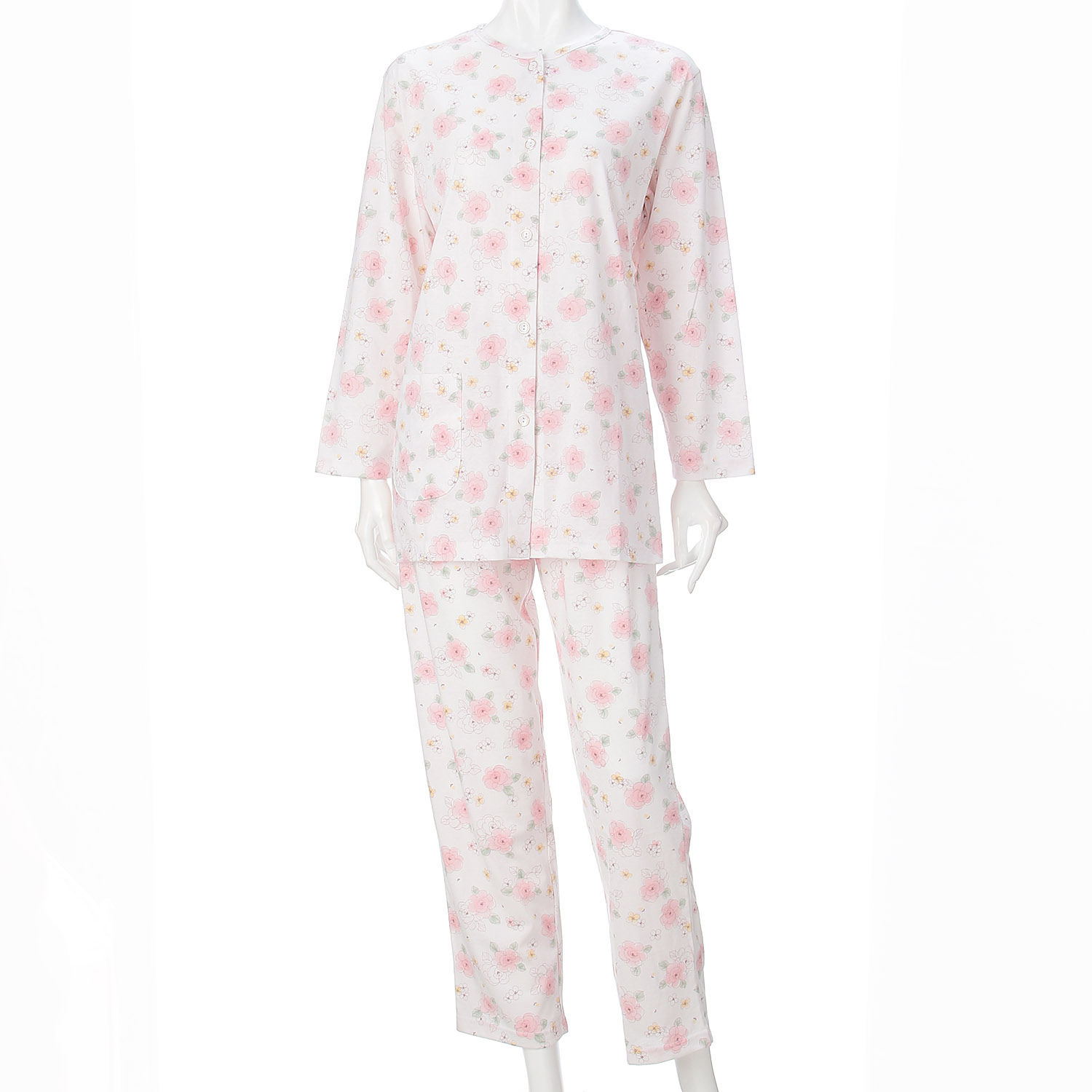 婦人 綿天竺全開パジャマ  S／M／L 日本製 - 画像1