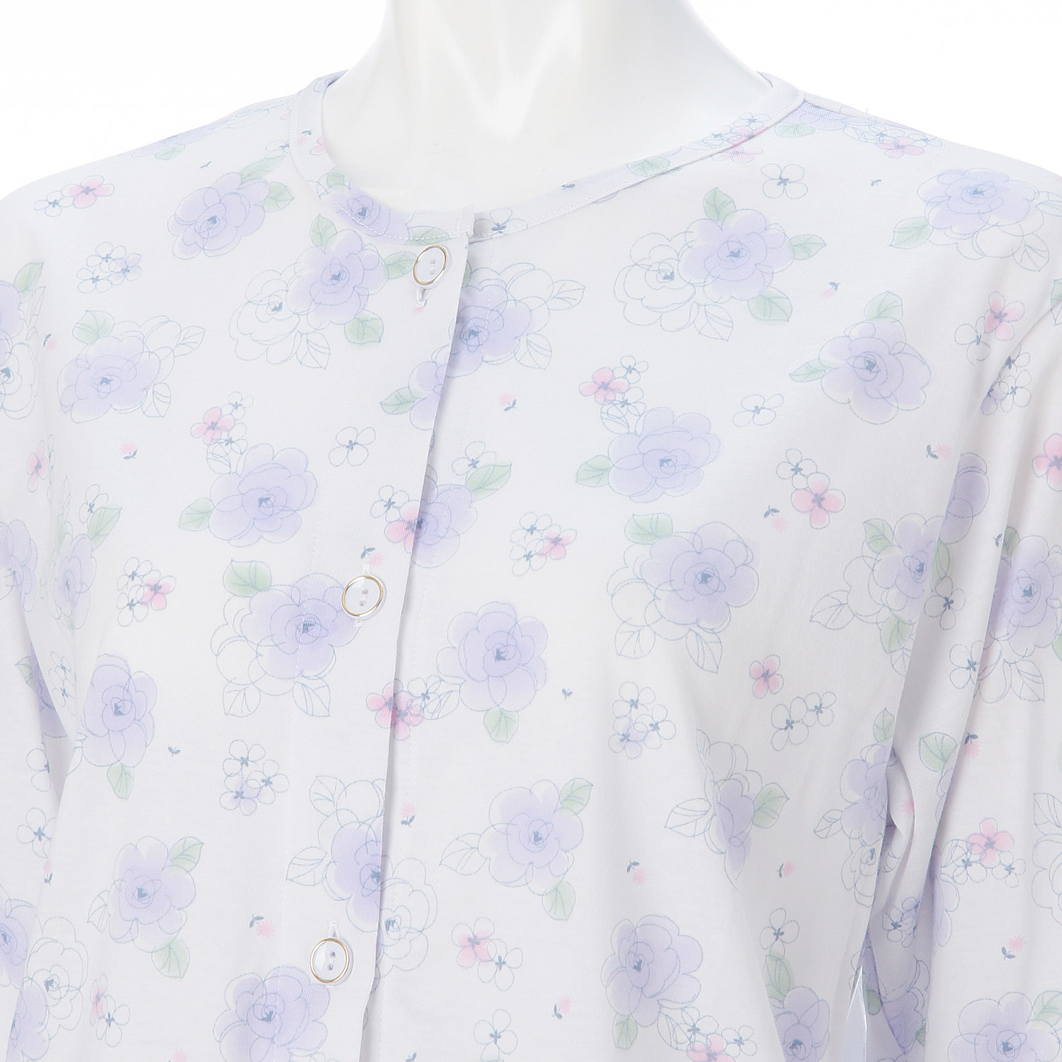 婦人 綿天竺全開パジャマ  LL 日本製 - 画像5