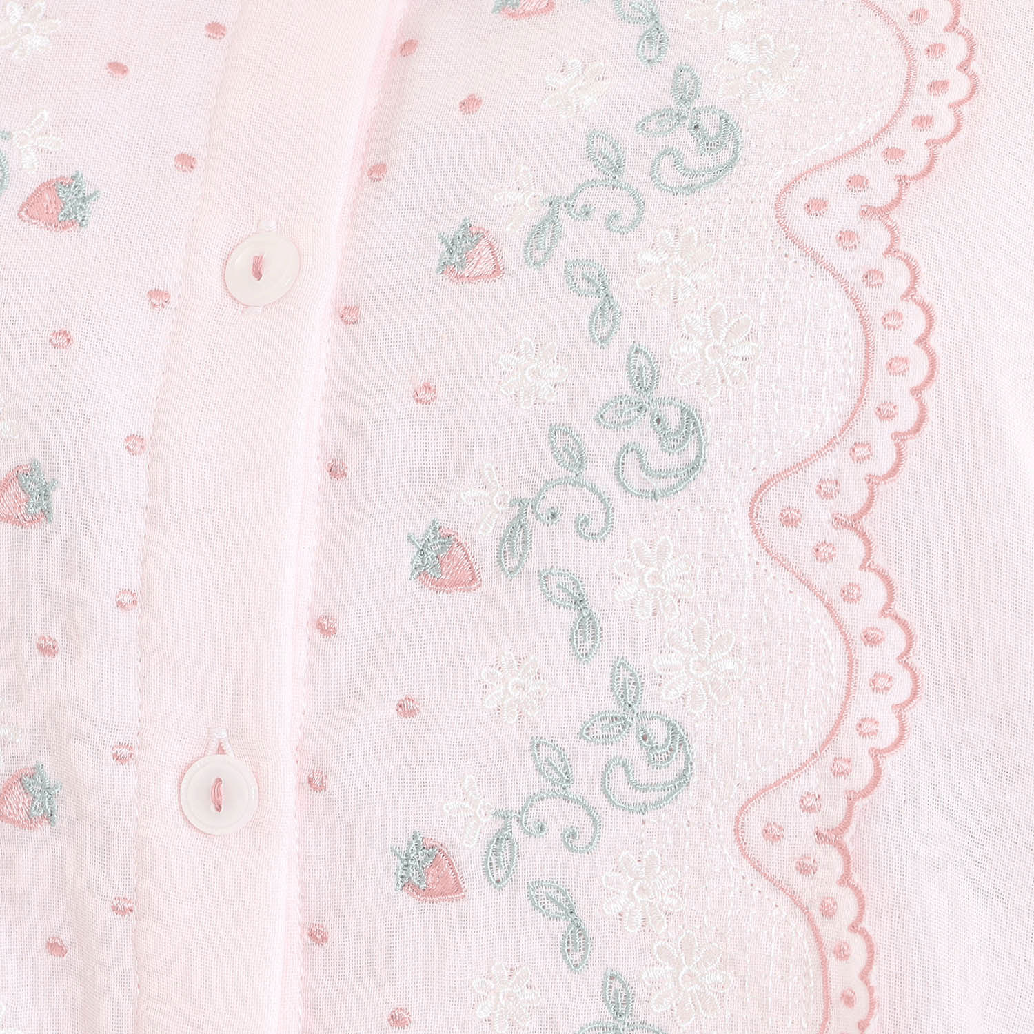 Narue コットンダブルガーゼレーシーフリルペプラムパジャマ - 画像11