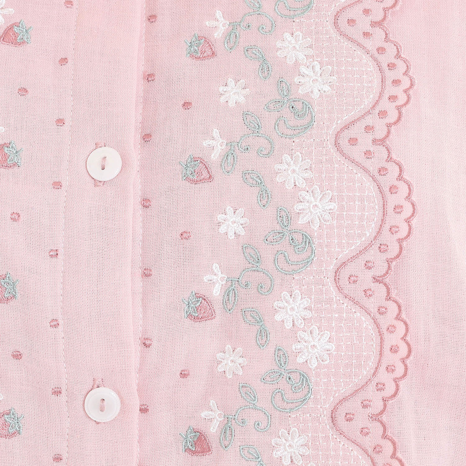 Narue コットンダブルガーゼレーシーフリルペプラムパジャマ - 画像18