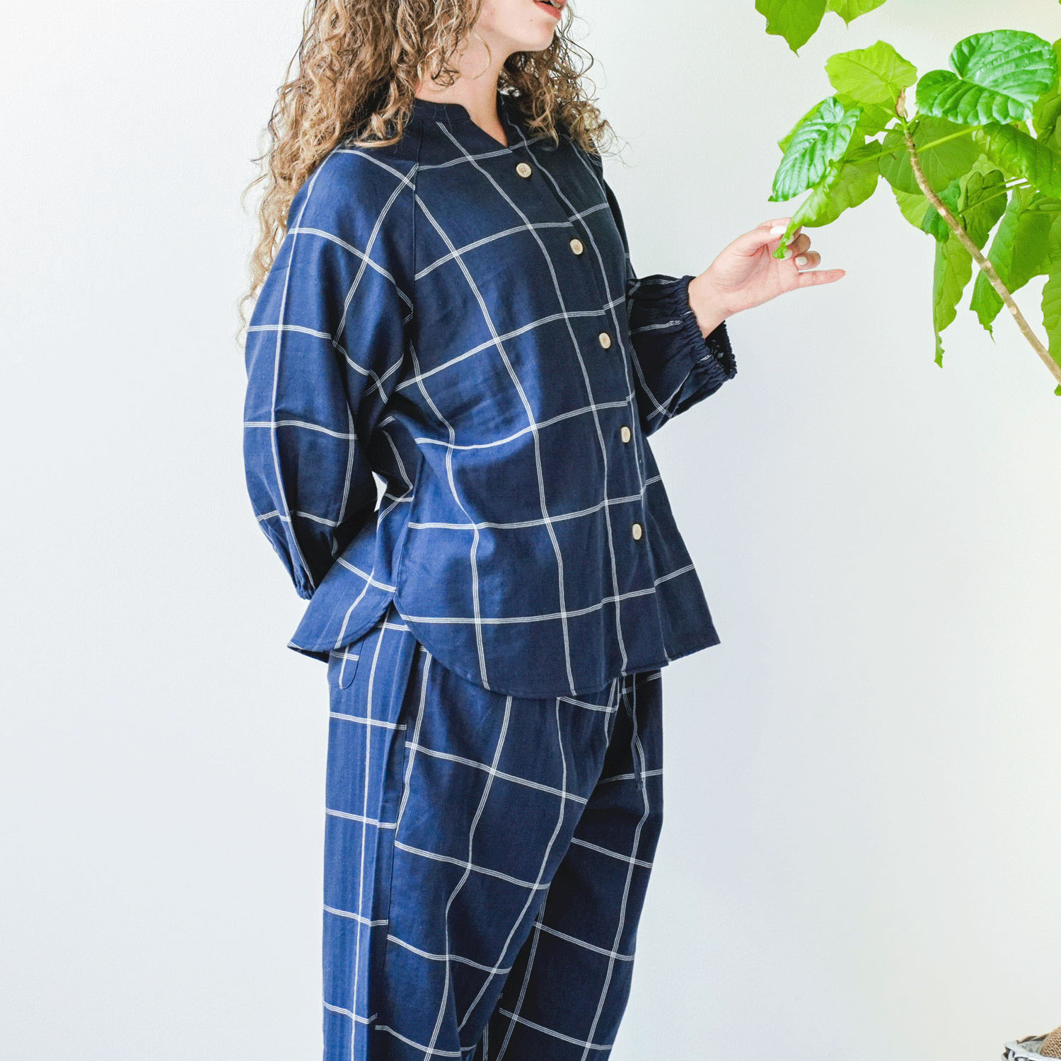 着る保湿クリーム ギャザーボリューム袖7分袖パジャマ