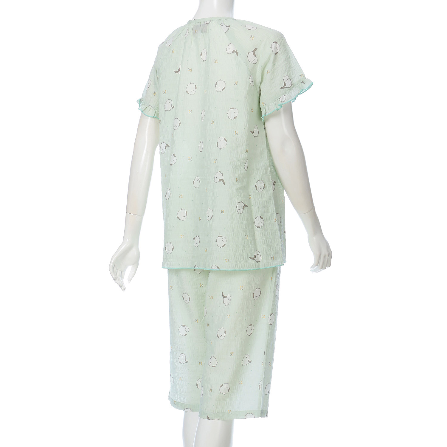 マジョリカ シマエナガ スモック半袖6分丈パンツパジャマ - 画像3