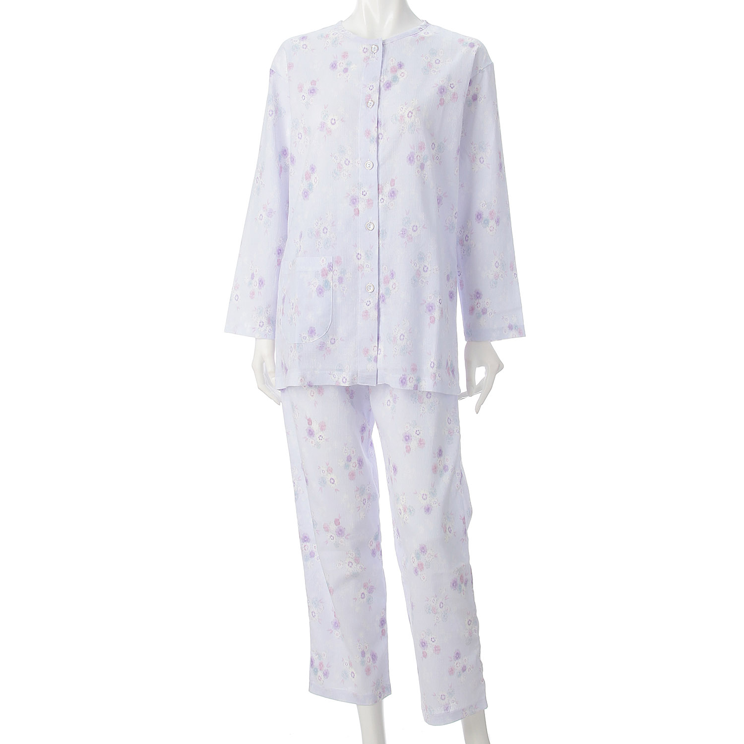 婦人 楊柳全開長袖パジャマ 3L 日本製 - 画像6