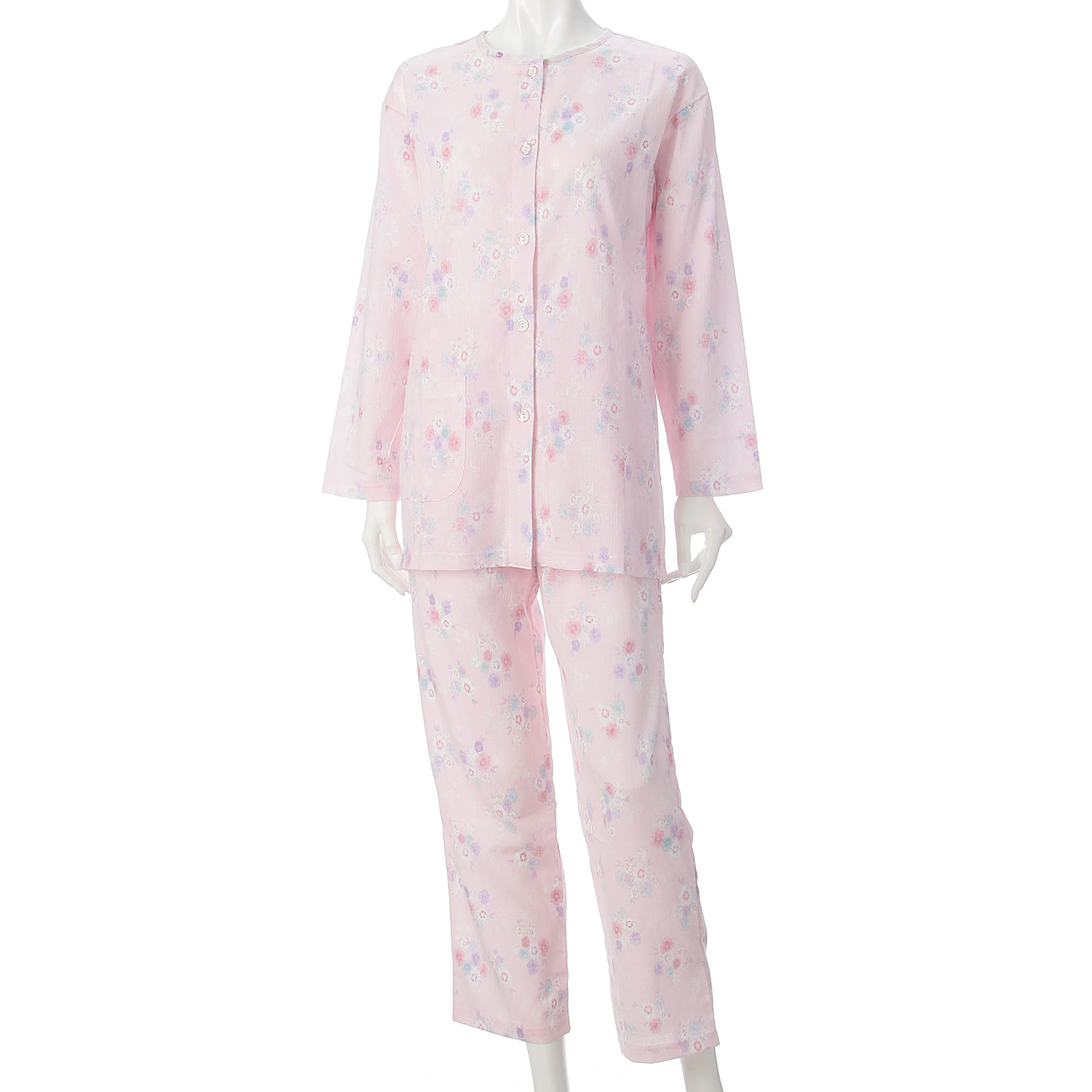 婦人 楊柳全開長袖パジャマ 3L 日本製