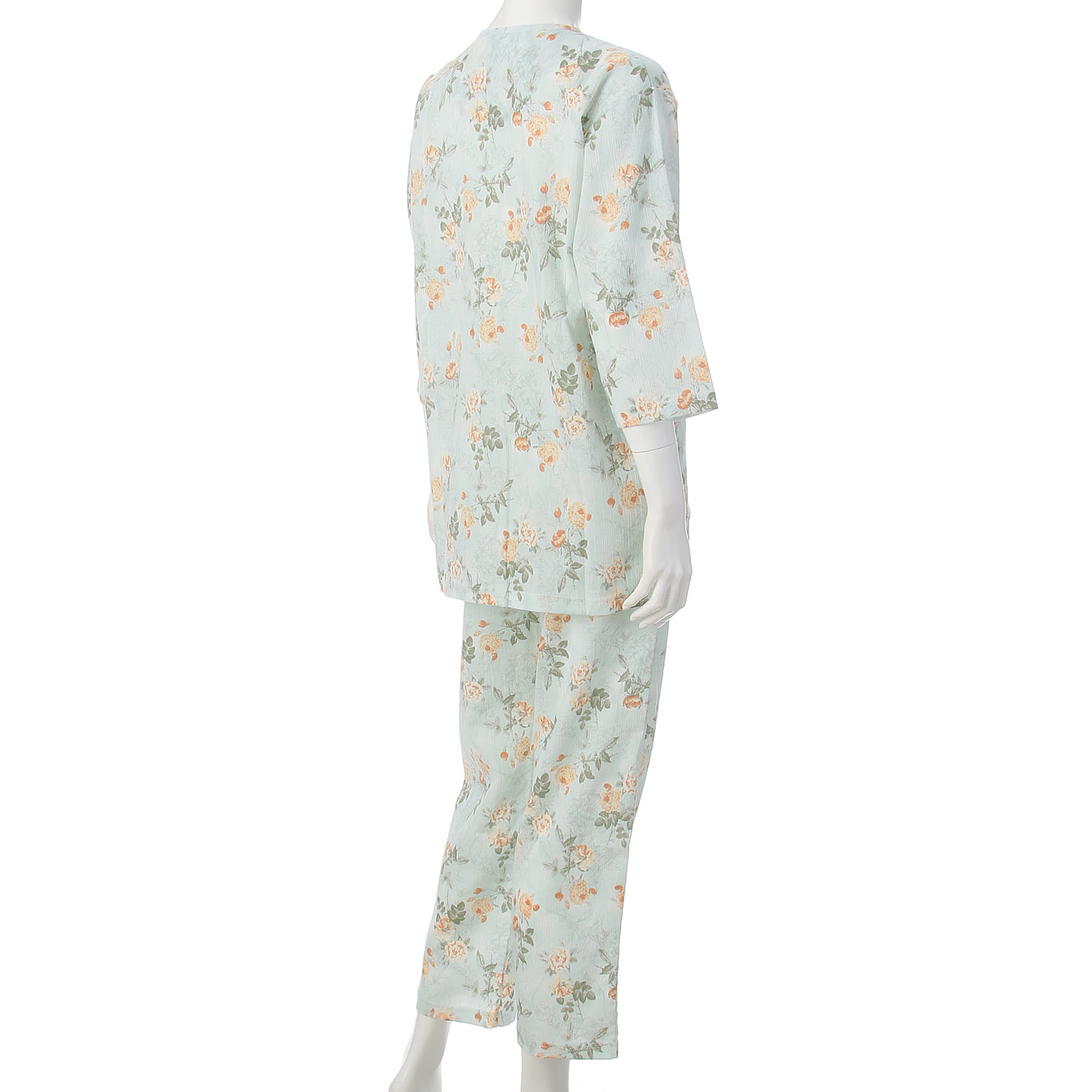 婦人 楊柳全開7分袖パジャマ LL 日本製 - 画像3