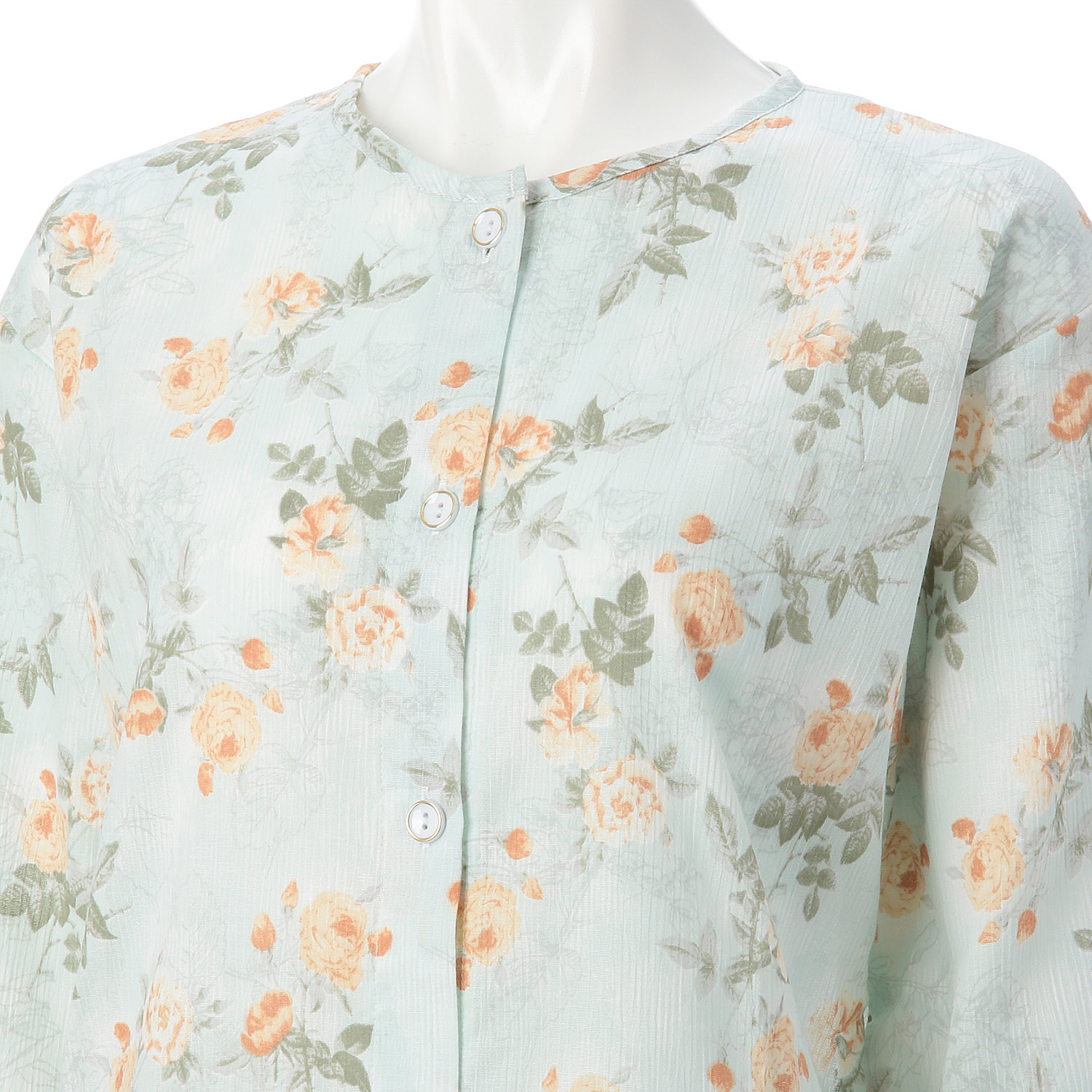 婦人 楊柳全開7分袖パジャマ LL 日本製 - 画像4