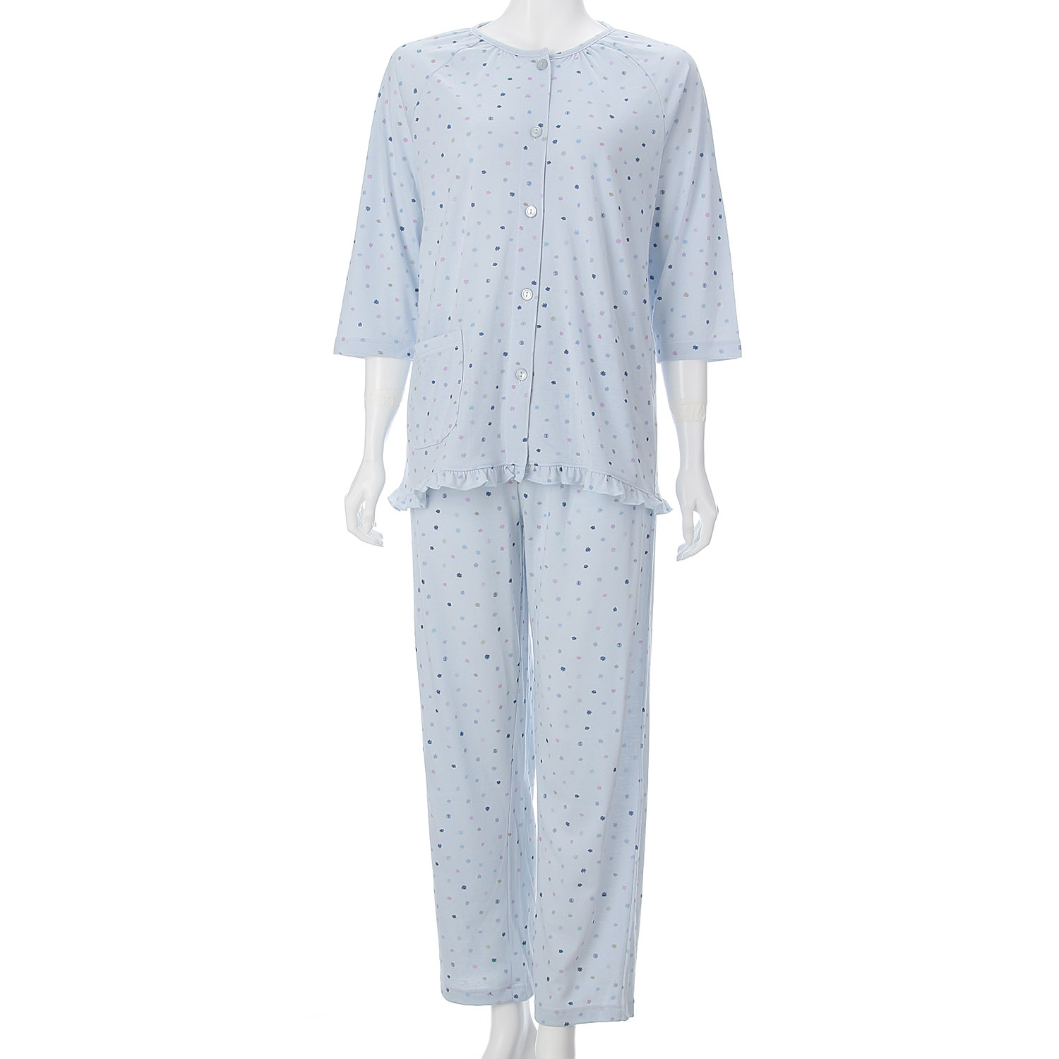 婦人 天竺小花柄 七分袖パジャマ - 画像5
