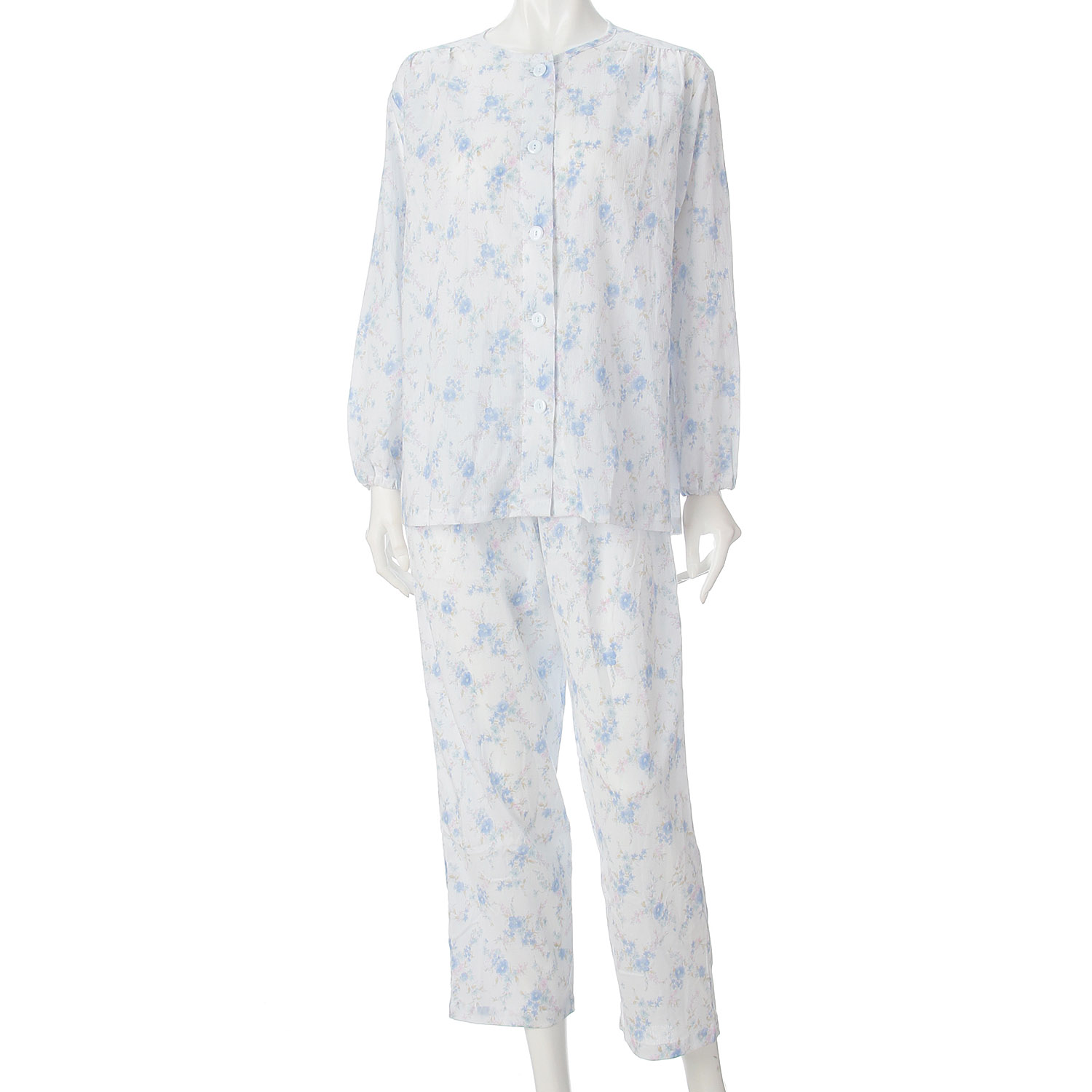 GUNZE 婦人 高島ちぢみ 長袖長パンツパジャマ - 画像6