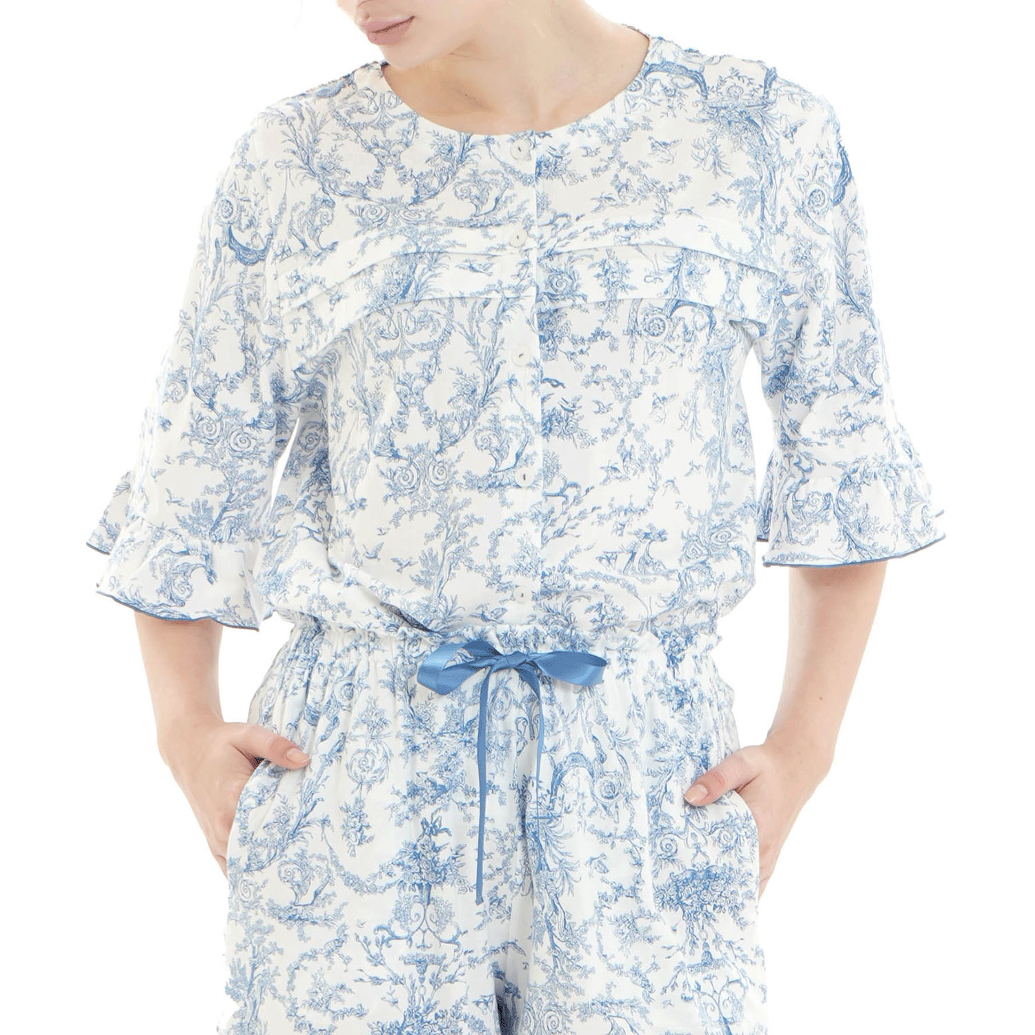 Narue コットン天竺トワルドジュイタックパジャマ - 画像9