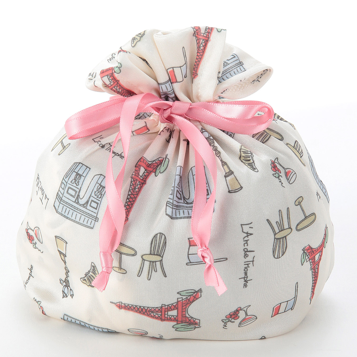 ジョワイユニュイ ポーチ付携帯パジャマ パリ柄パンツ無地 - 画像8