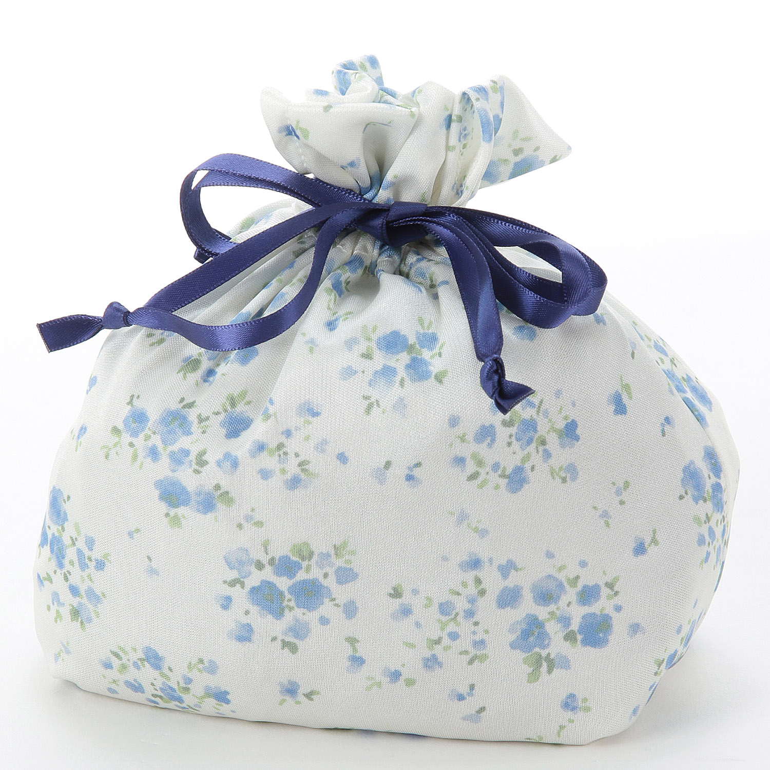 ジョワイユニュイ ポーチ付携帯パジャマ プチフラワー柄パンツ無地 - 画像8