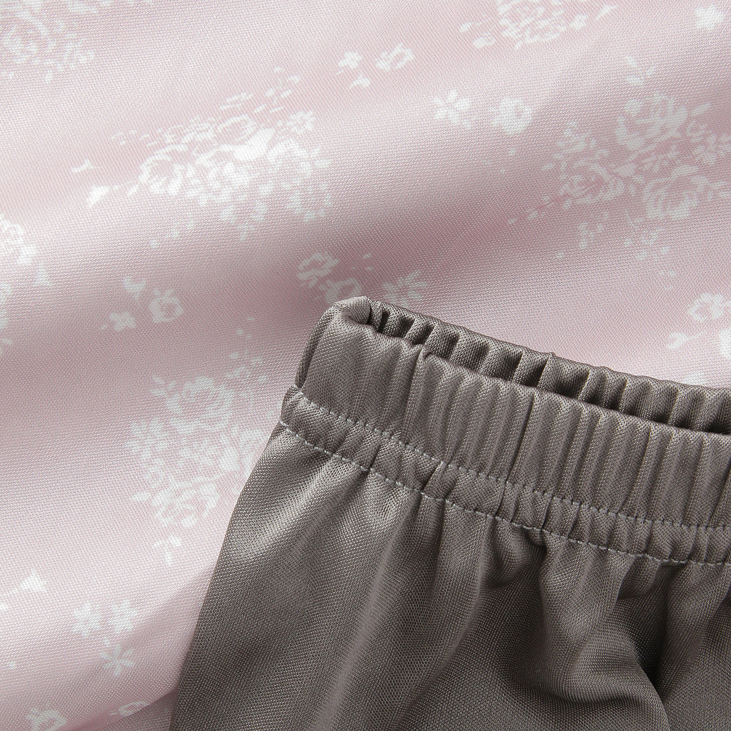 ジョワイユニュイ ポーチ付携帯パジャマ 単色花柄パンツ無地 - 画像7