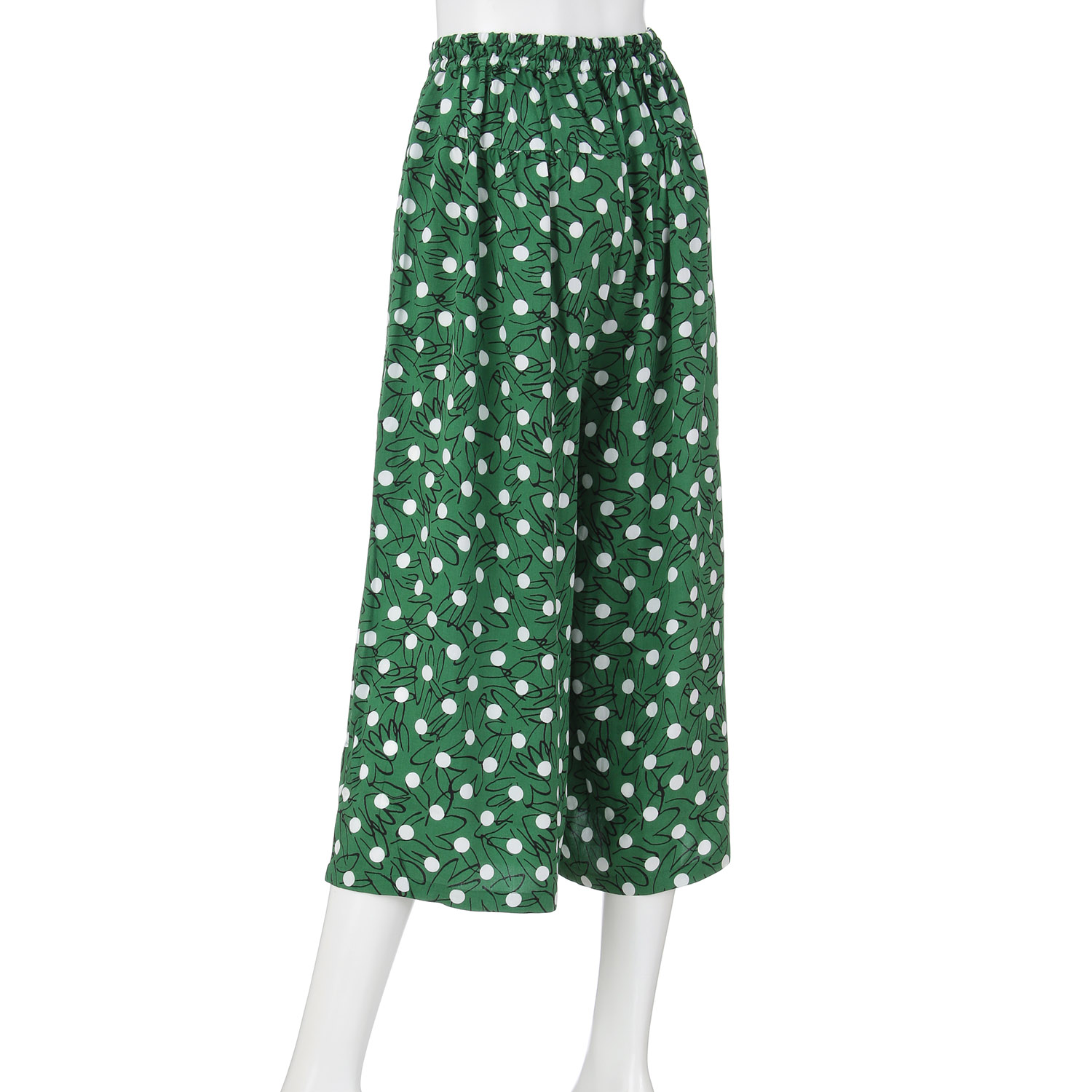 レーヨンドット柄ガウチョパンツ - 画像2