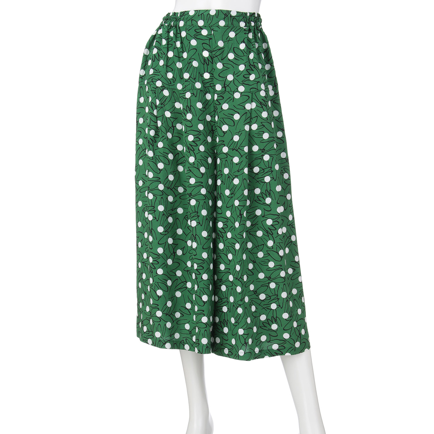 レーヨンドット柄ガウチョパンツ