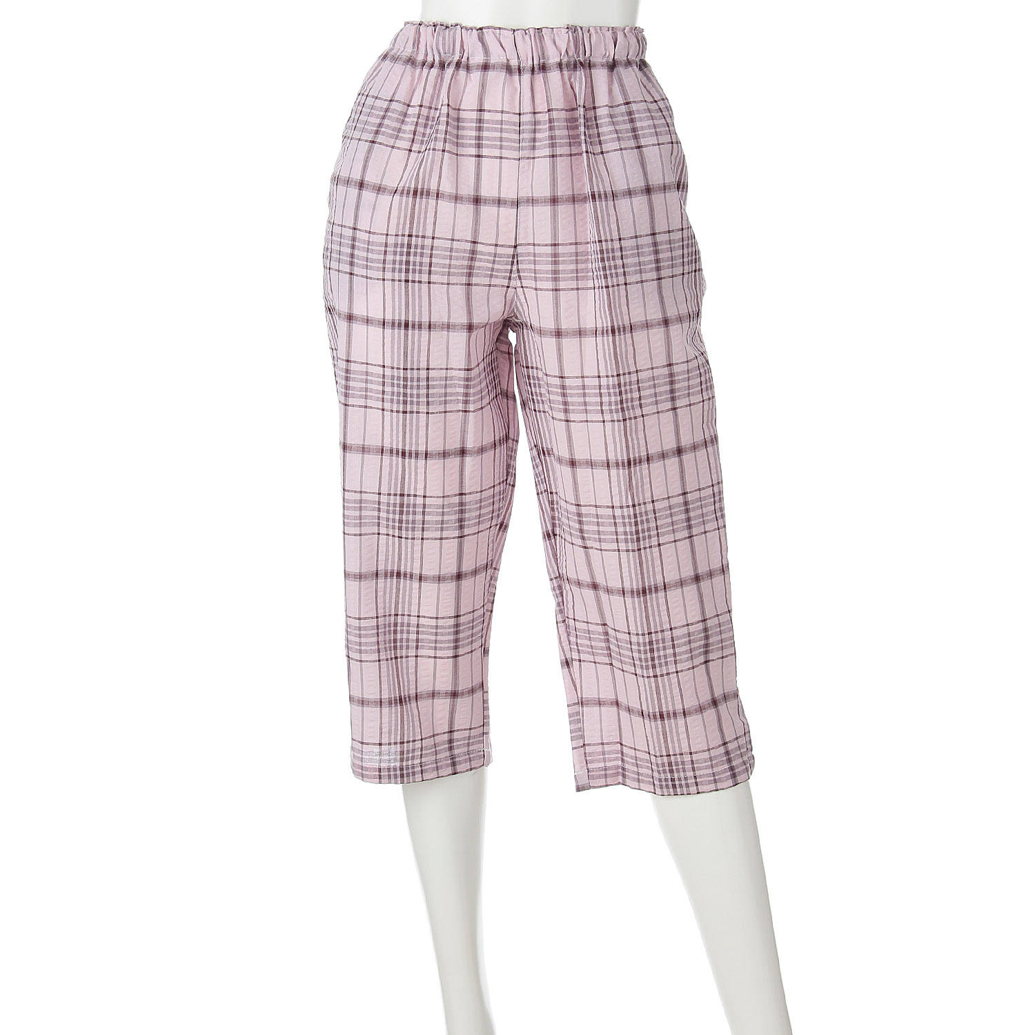 先染めサッカー格子パンツ - 画像2