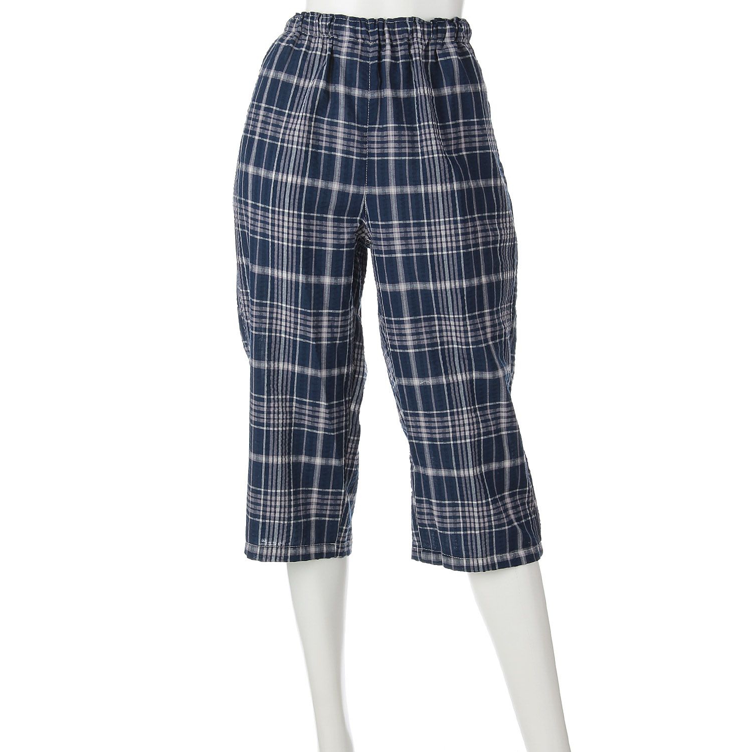 先染めサッカー格子パンツ - 画像5