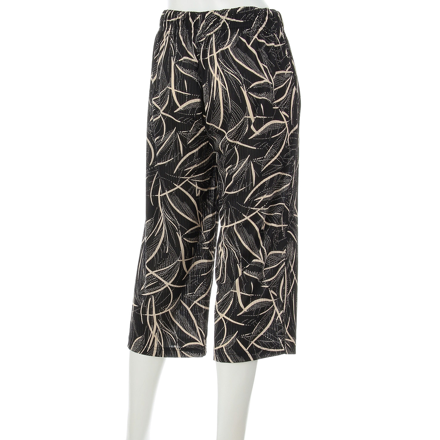 婦人針抜きジャカード幾何柄7分丈パンツ - 画像2