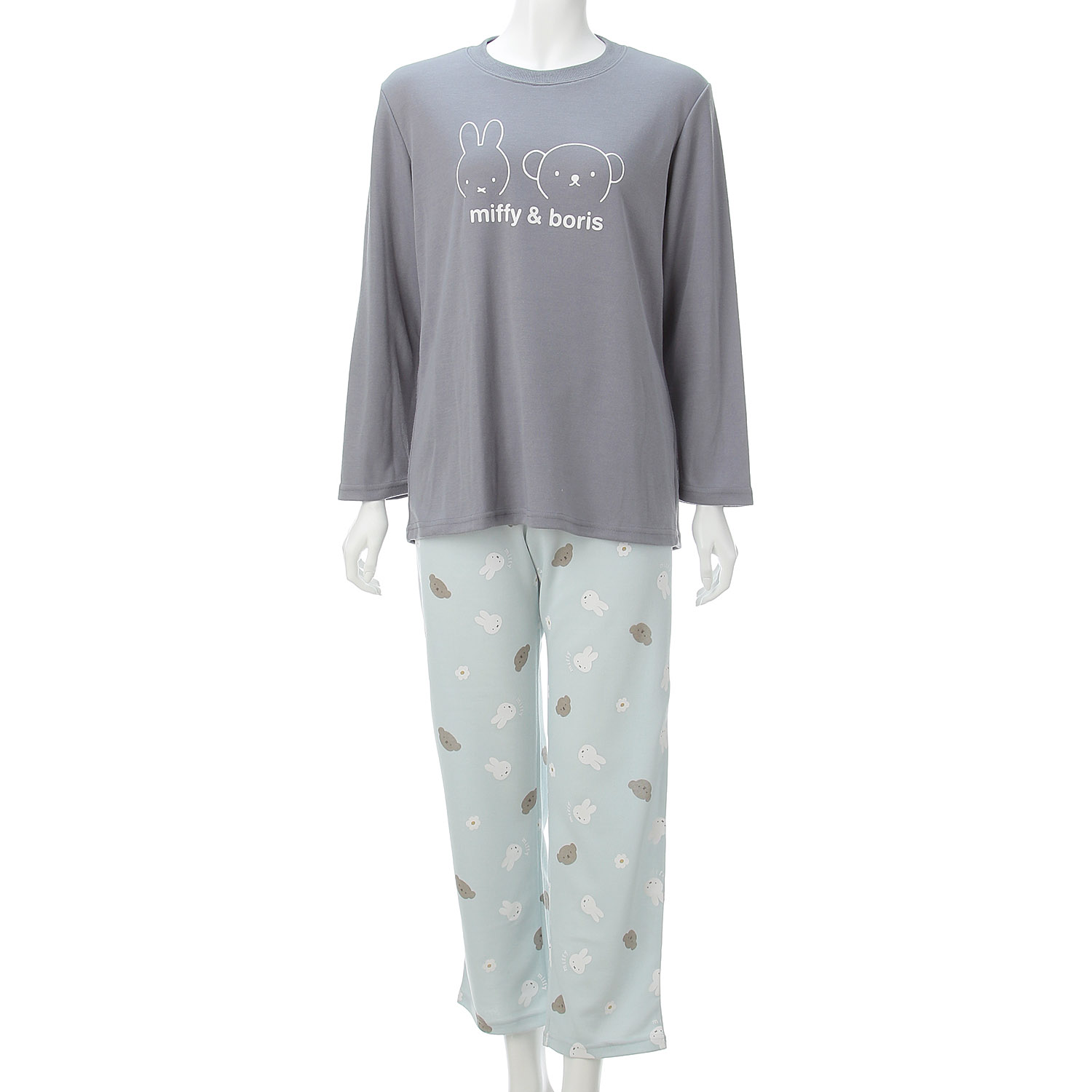 miffy ダンボール無地＆ボリス柄 長袖長パンツTスーツ  レディース