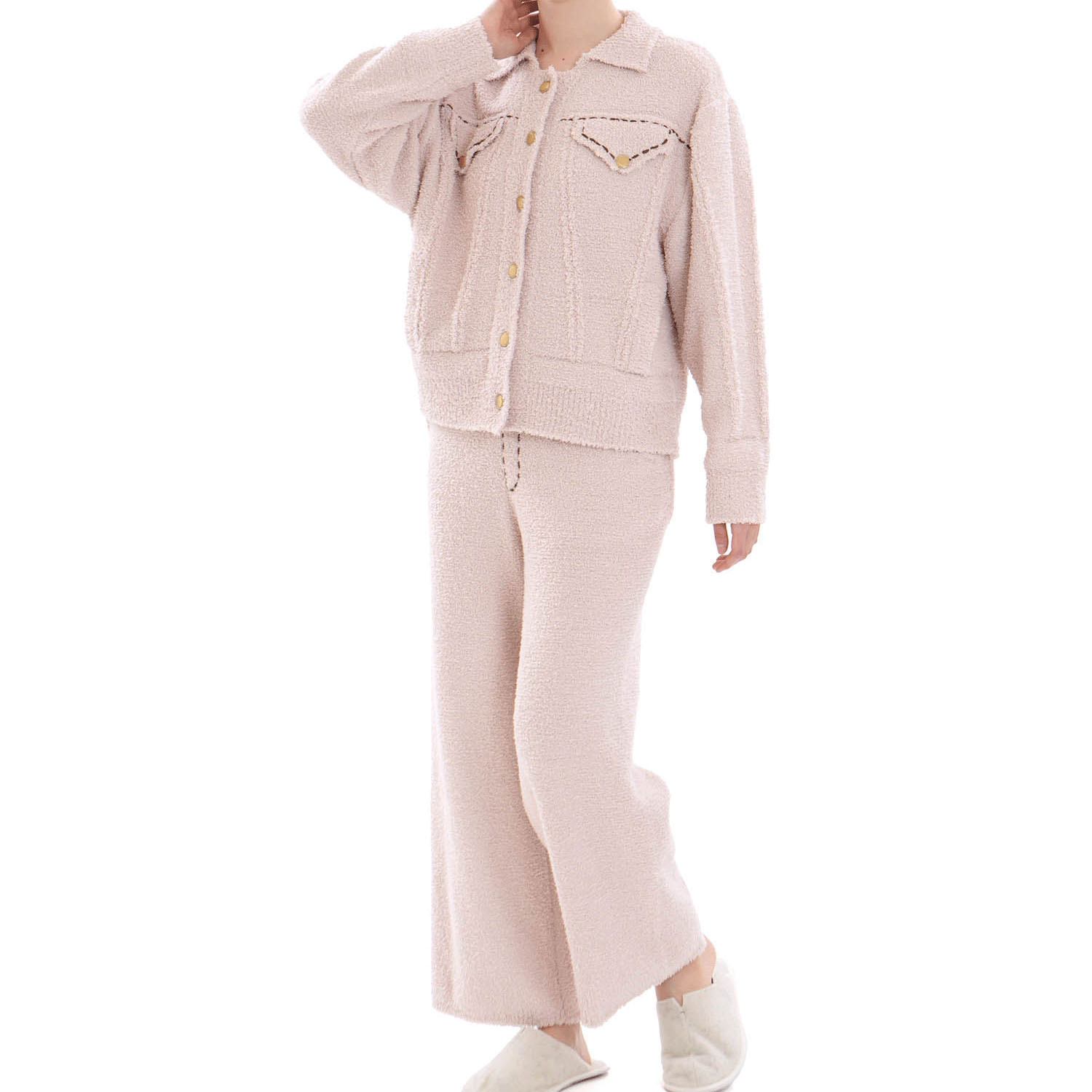 Narue モールニットフラッフィーデニム トップス - 画像4