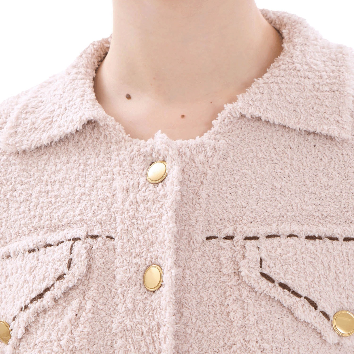 Narue モールニットフラッフィーデニム トップス - 画像5