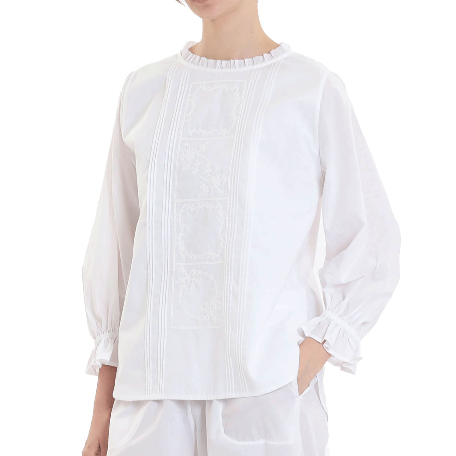 Narue 60ローンフローラピンタックパジャマ - 画像1