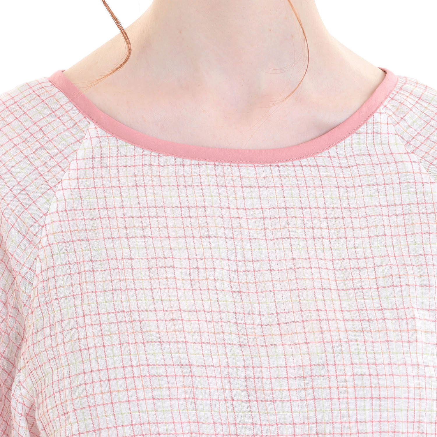 Narue シャーリングダブルガーゼラインチェックセットアップ - 画像13