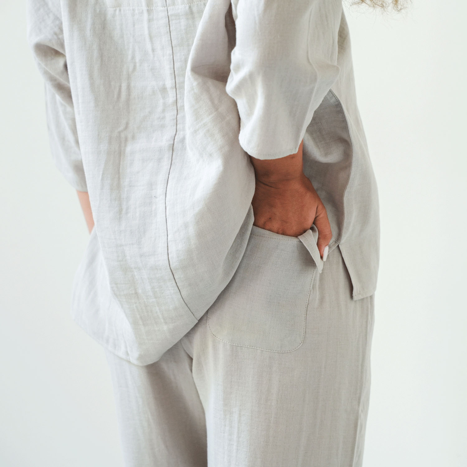 着る保湿クリーム キーネック7分袖パジャマ×ピロケースセット - 画像7