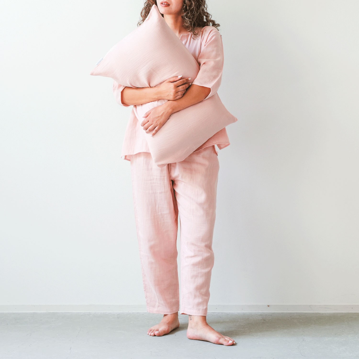 着る保湿クリーム キーネック7分袖パジャマ×ピロケースセット - 画像9