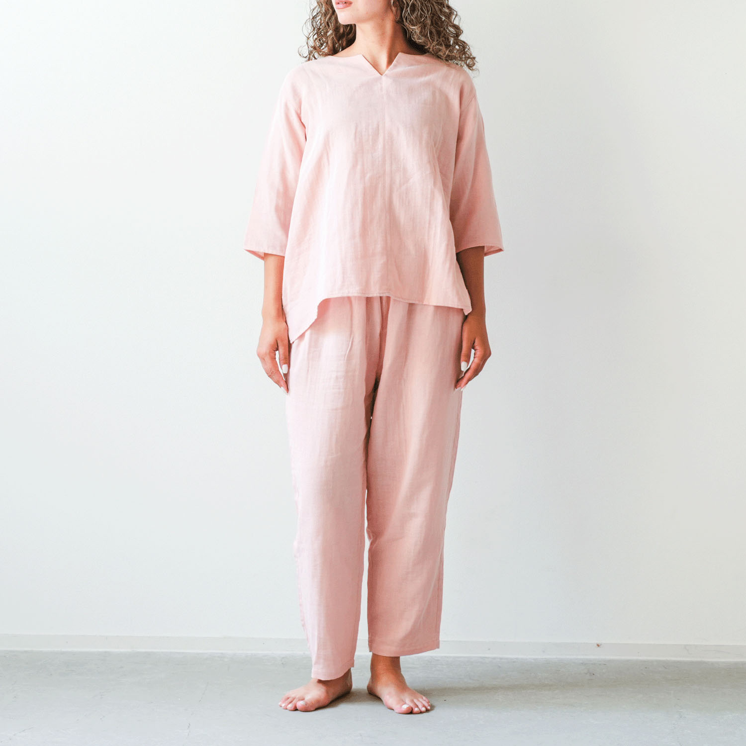 着る保湿クリーム キーネック7分袖パジャマ×ピロケースセット - 画像10