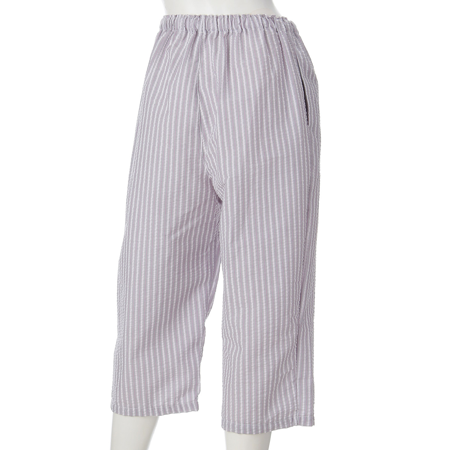 婦人 先染サッカーストライプ パンツ - 画像2