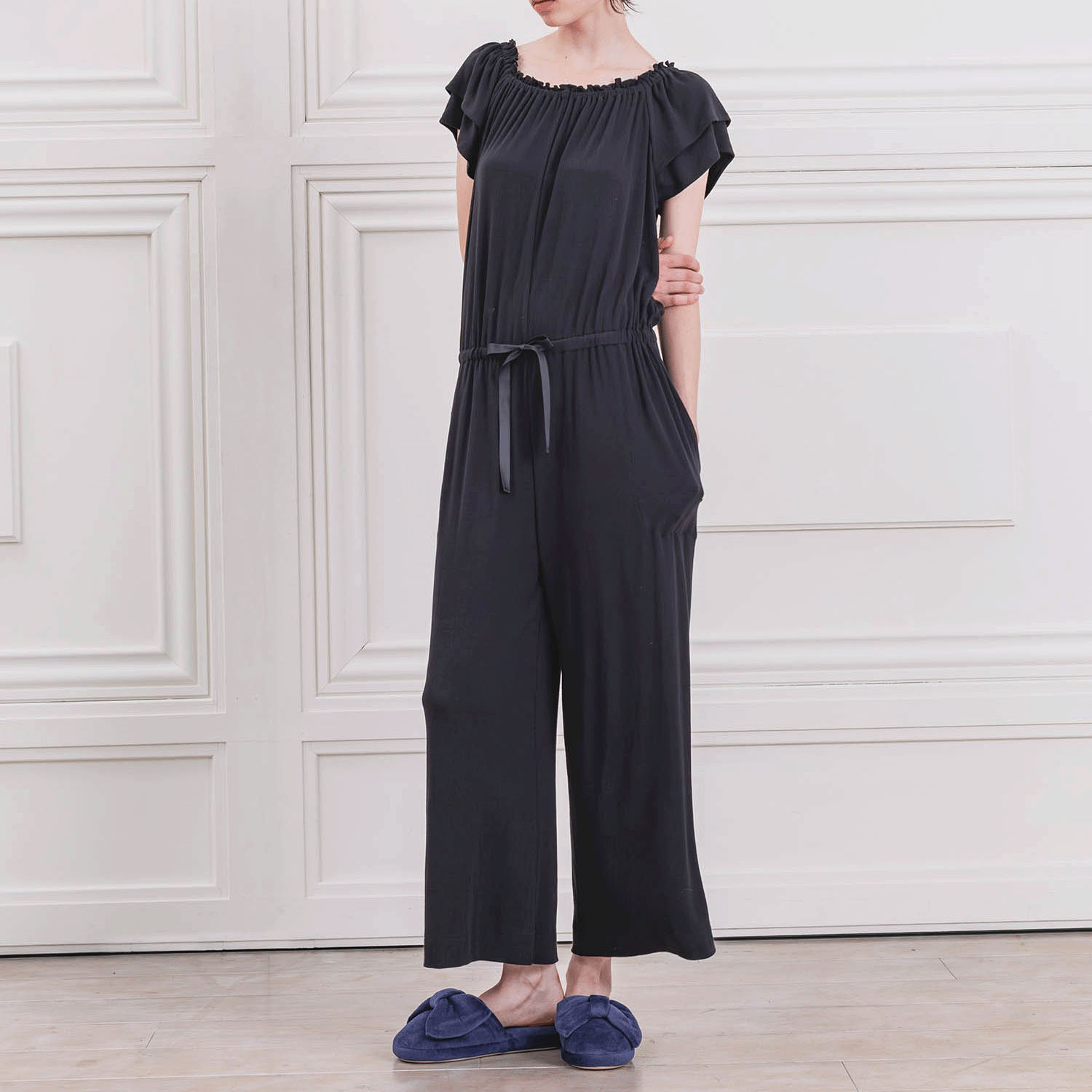 Narue 接触冷感リブニットオールインワン - 画像1