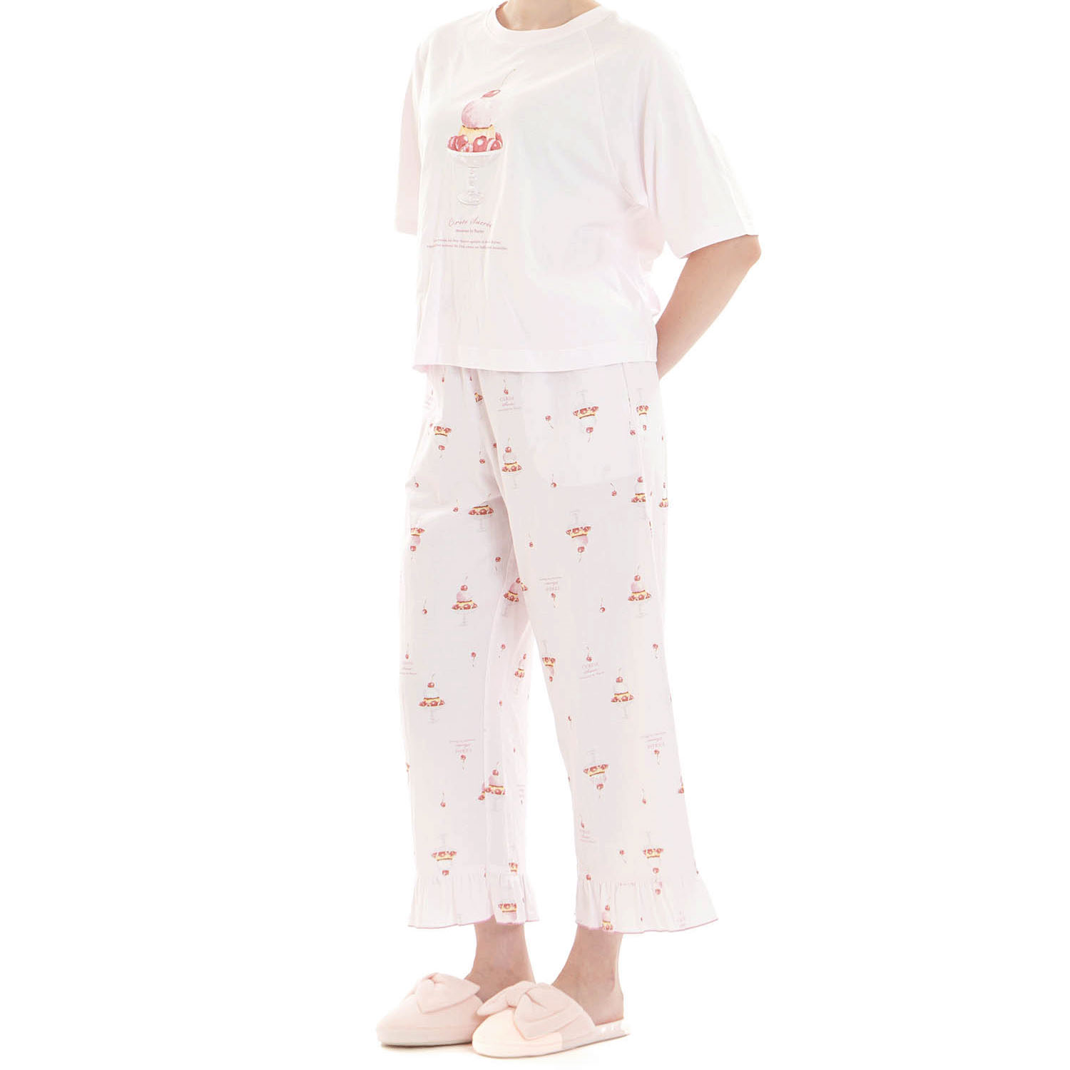 Narue コットンダブルガーゼチェリースイーツセットアップ - 画像11