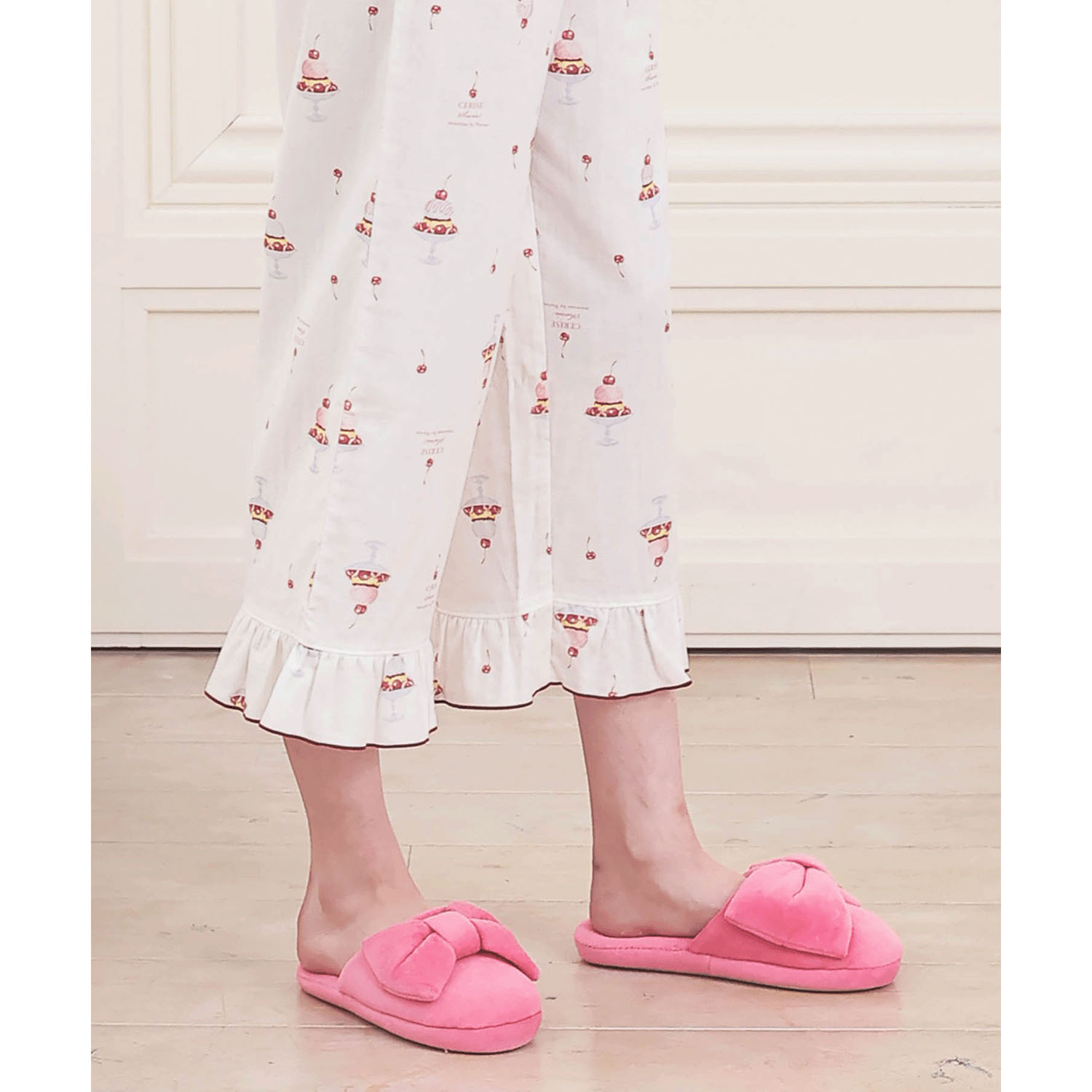 Narue コットンダブルガーゼチェリースイーツセットアップ - 画像7