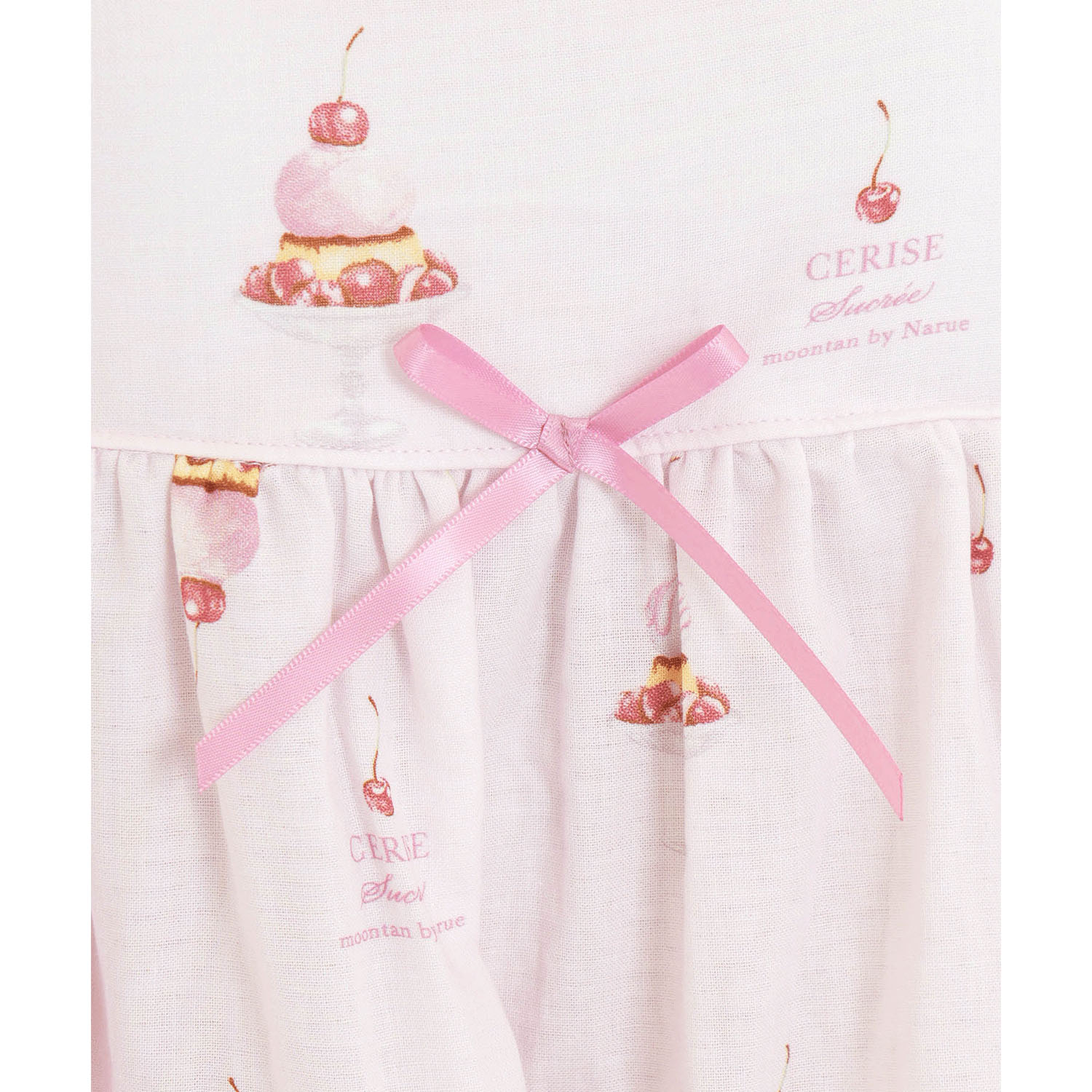 Narue コットンダブルガーゼチェリースイーツフリルパジャマ - 画像13