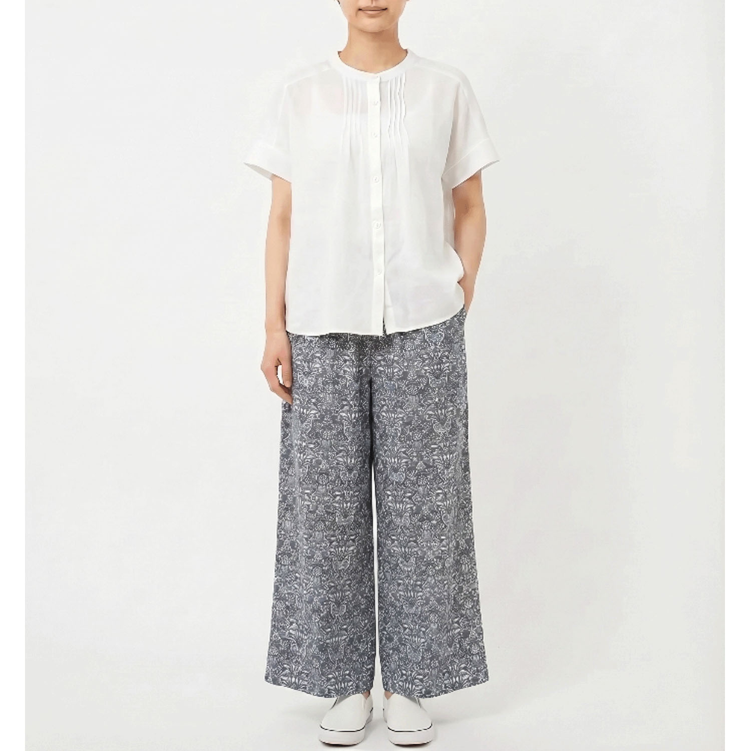 レーヨンプリントワイドパンツ - 画像1