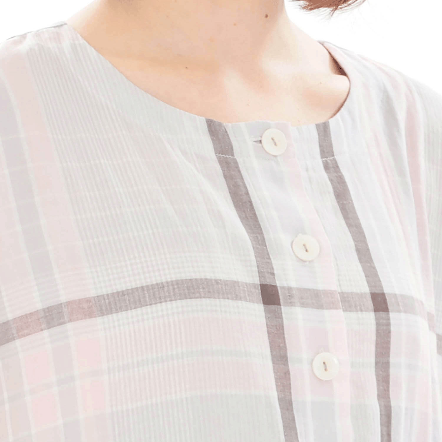 Narue ダブルガーゼチェックワンピース - 画像4