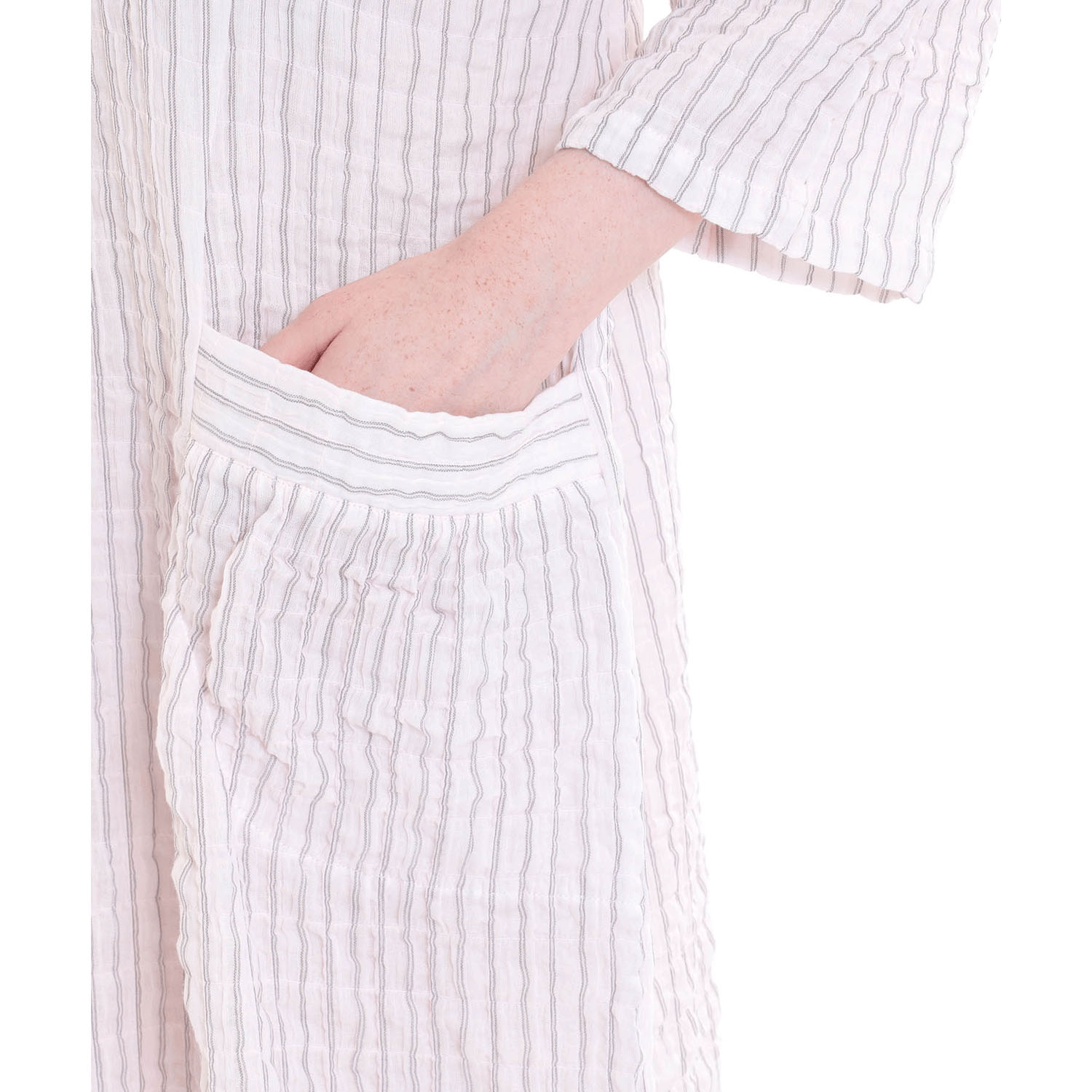 Narue シャーリングダブルガーゼストライプワンピース - 画像13