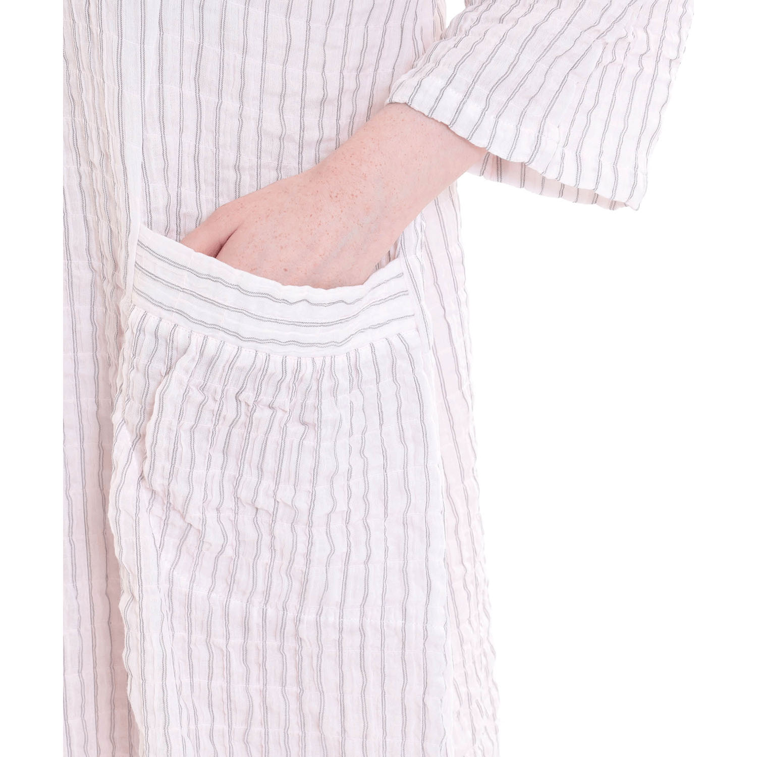 Narue シャーリングダブルガーゼストライプワンピース - 画像14