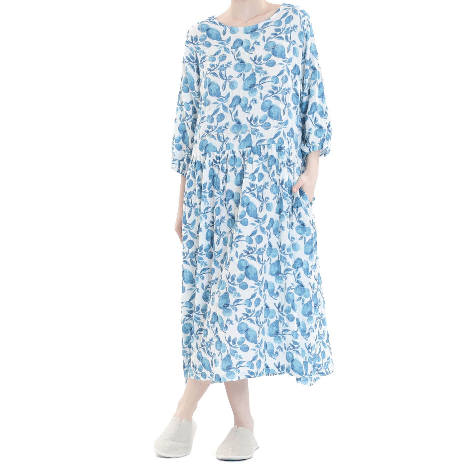 Narue シャーリングダブルガーゼポワールワンピース - 画像17