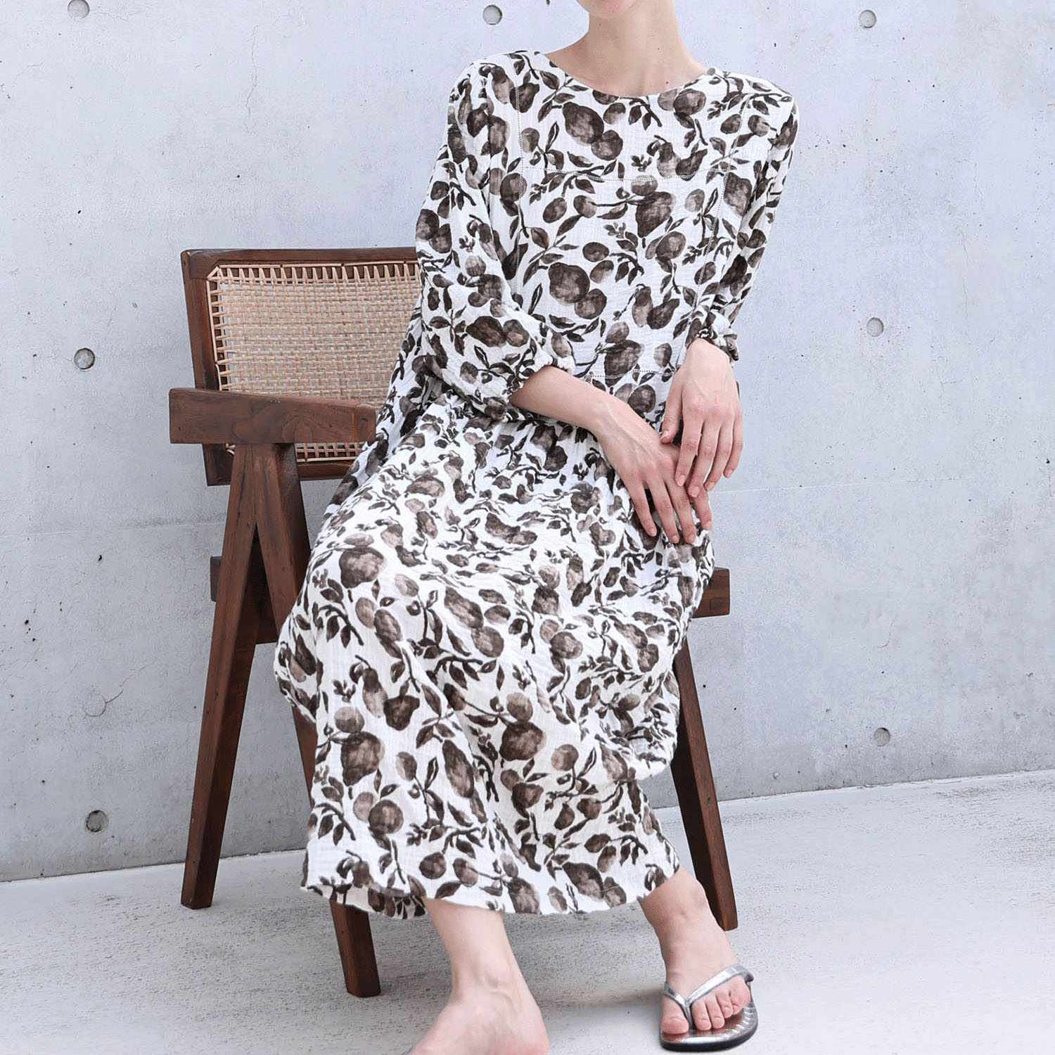 Narue シャーリングダブルガーゼポワールワンピース - 画像3