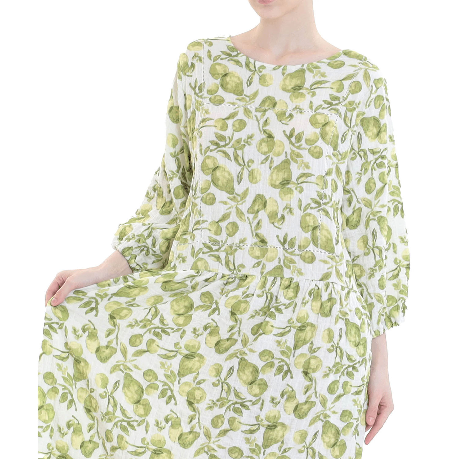 Narue シャーリングダブルガーゼポワールワンピース - 画像8