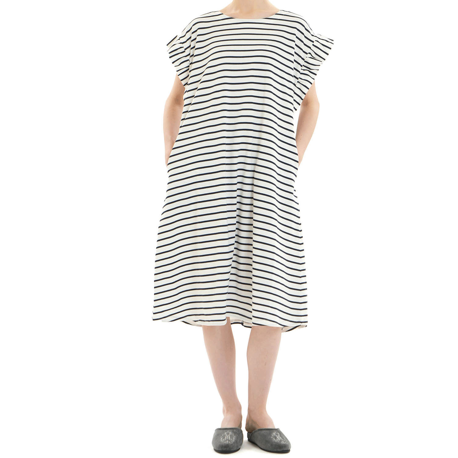 Narue シルケット天竺ボーダーワンピース - 画像10