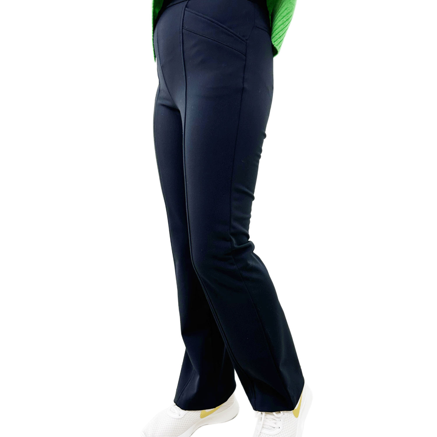 フィットパンツ 裏起毛 黒無地 股下72cm丈 - 画像2