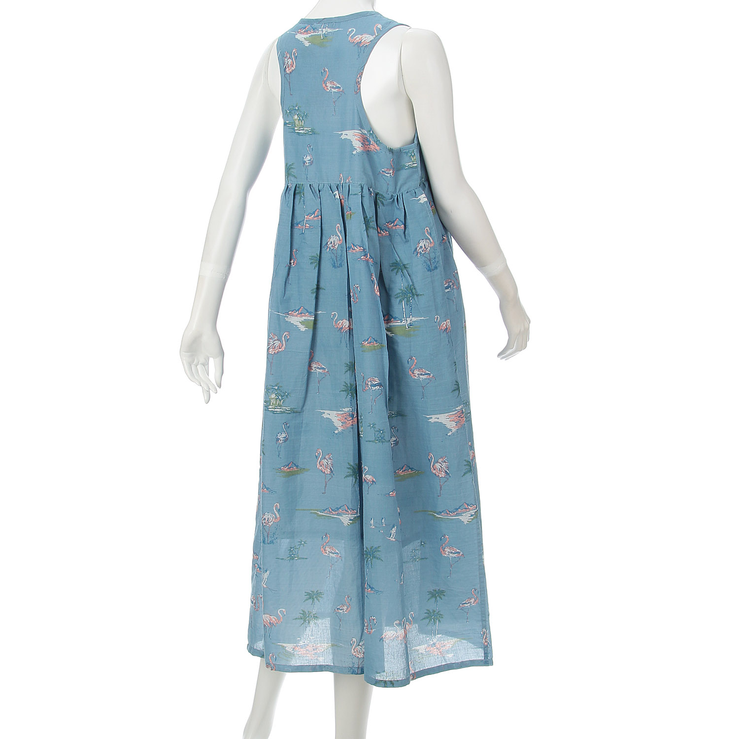 CUAインド綿フラミンゴ柄ワンピース - 画像3